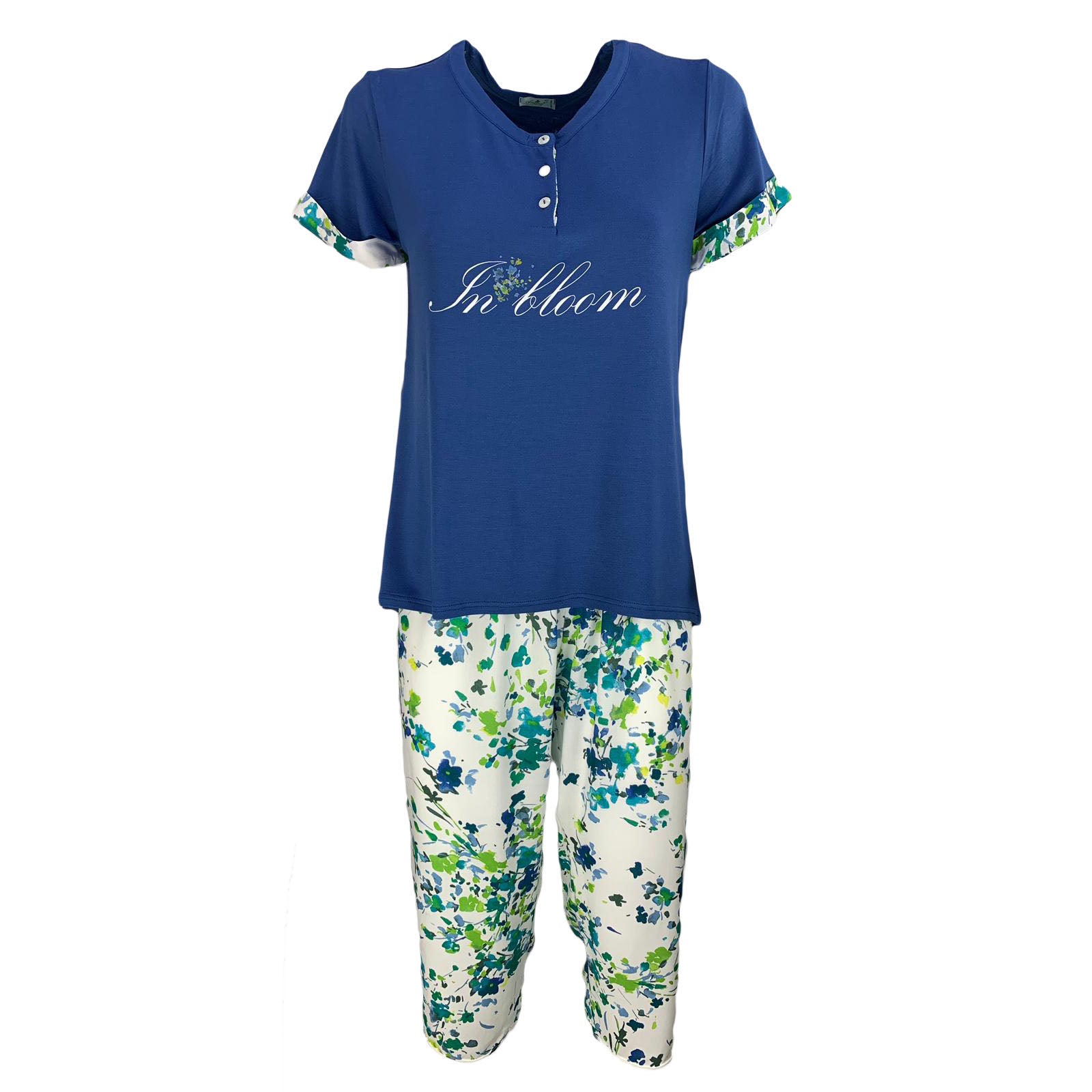 Pigiama donna mezze maniche estivo in cotone Andra in taglie da I a V 0884