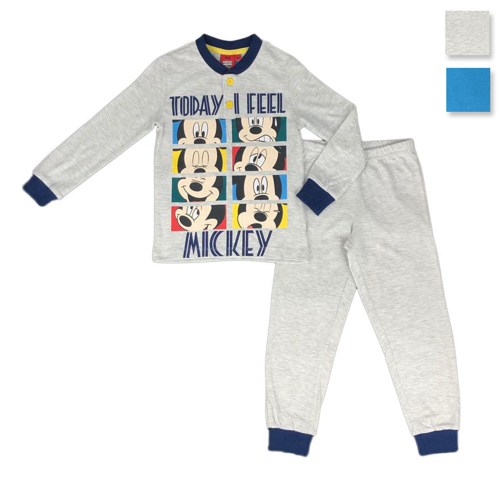 Pigiama lungo bimbo tuta in cotone Disney Topolino taglia 3 a 7 anni 0886