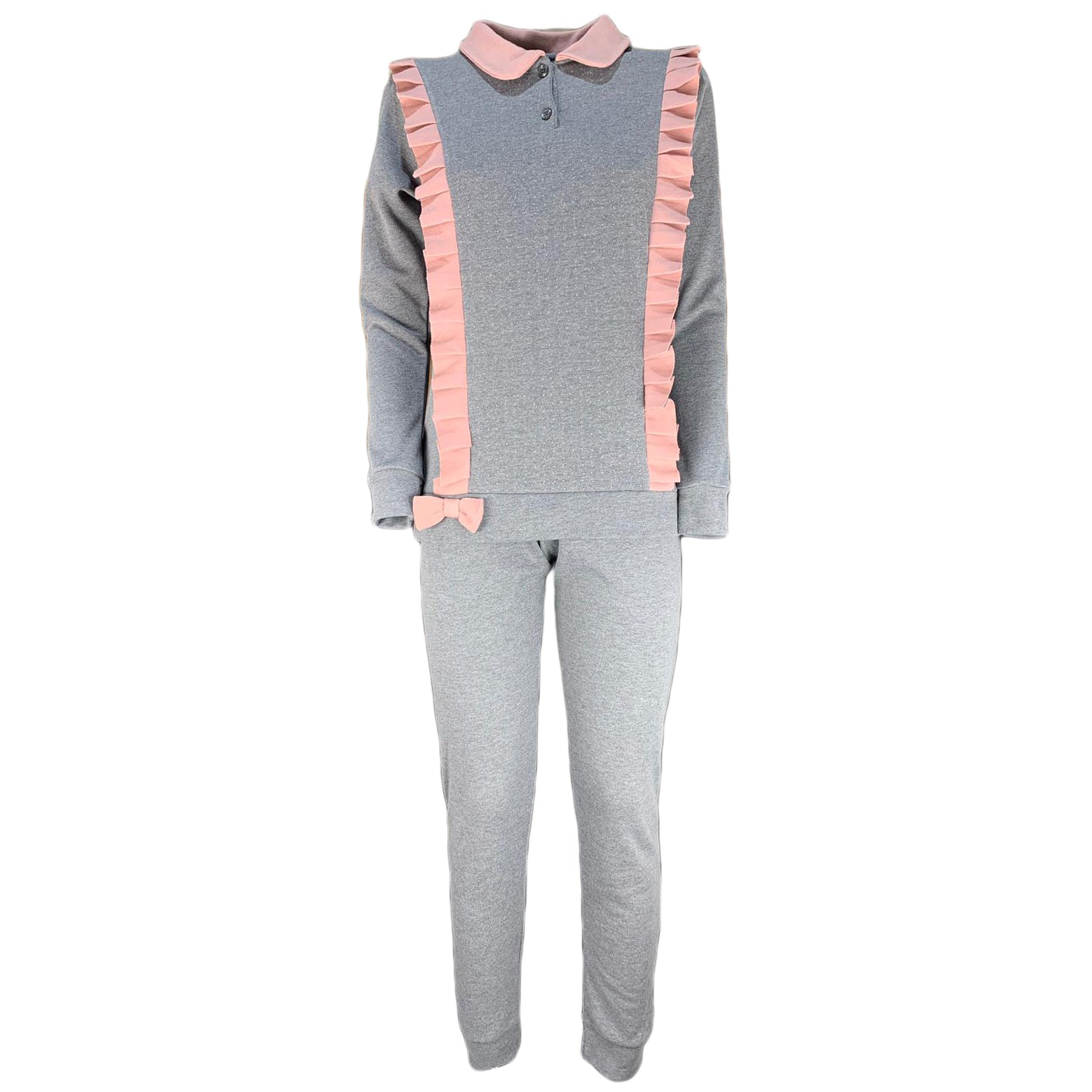 Pigiama donna ragazza lungo in caldo cotone Character in taglie da S a L 1239