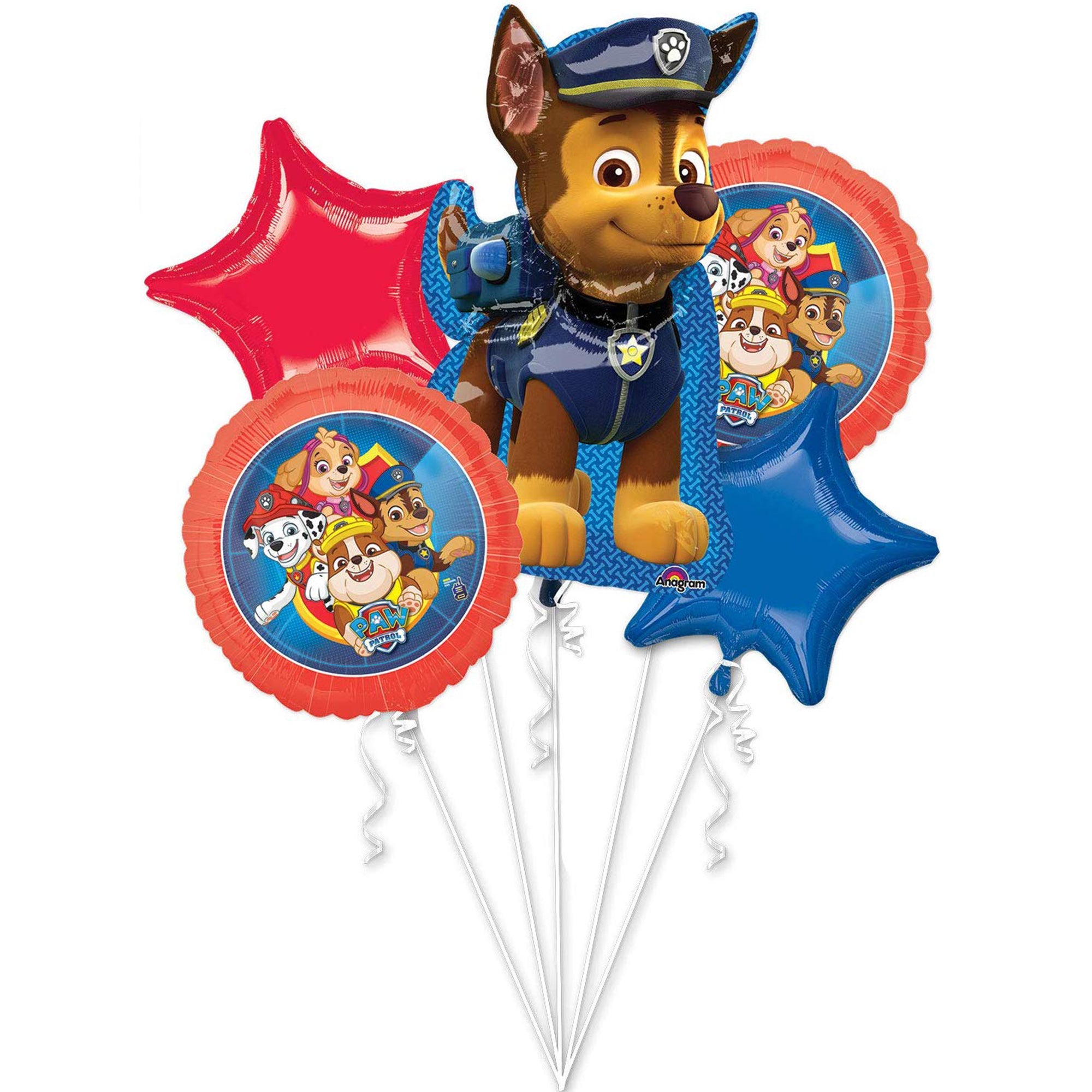 Bouquet di 5 palloncini foil per feste Paw Patrol decorazioni party 1824