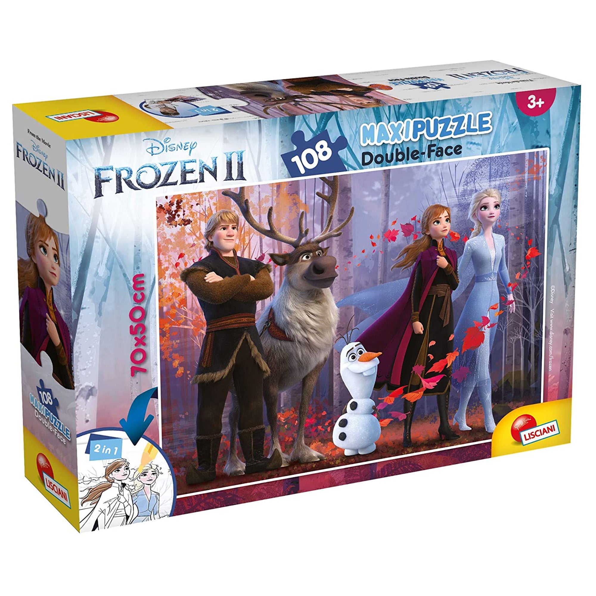 Puzzle maxi double-face Disney Frozen II 108 pz retro colorabile 2641