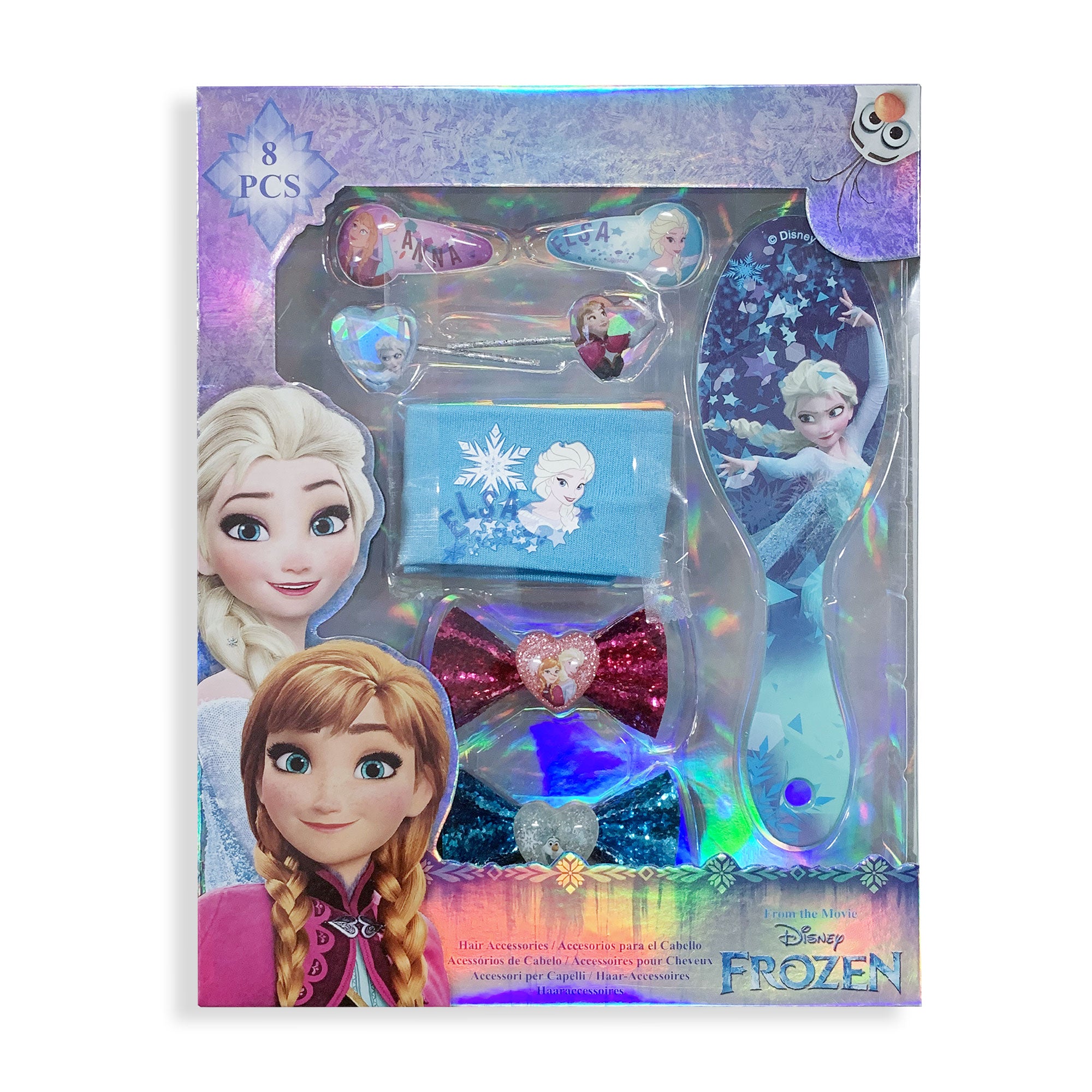 Accessori per capelli Disney Frozen kit 8 pz spazzola fermagli 2708