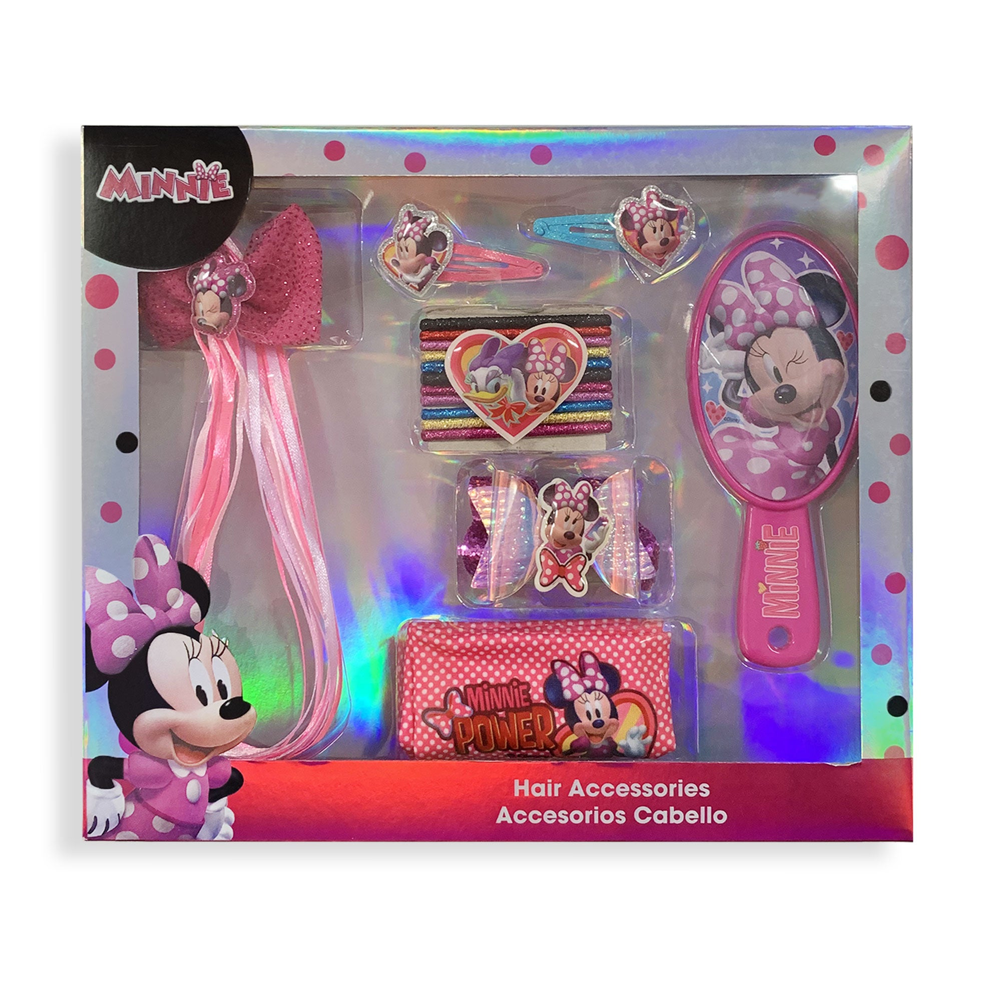 Accessori per capelli Disney Minnie kit 18 pz spazzola fermagli 2712