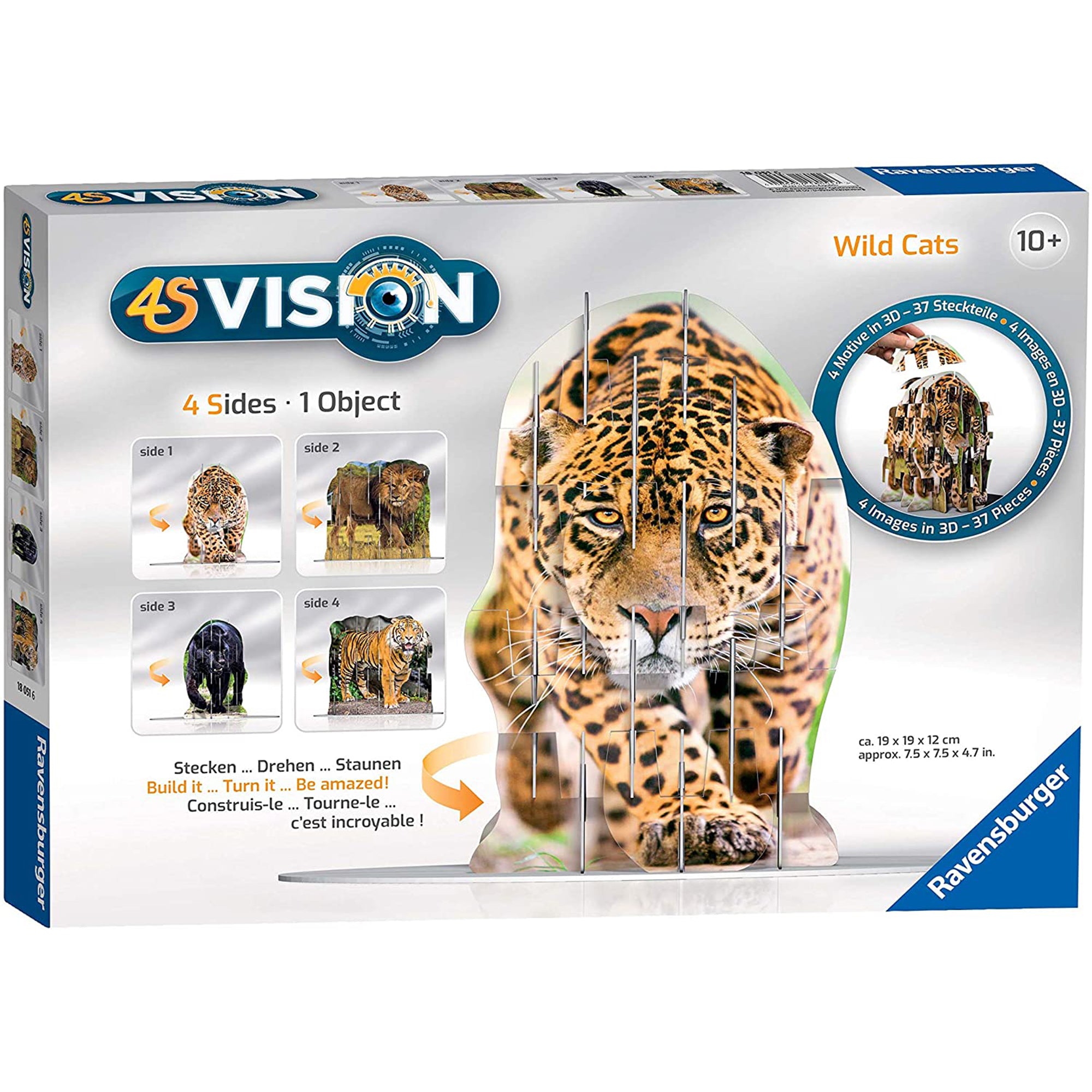 Puzzle 3D Ravensburger 4 immagini vision wild cats 37 pezzi 2749