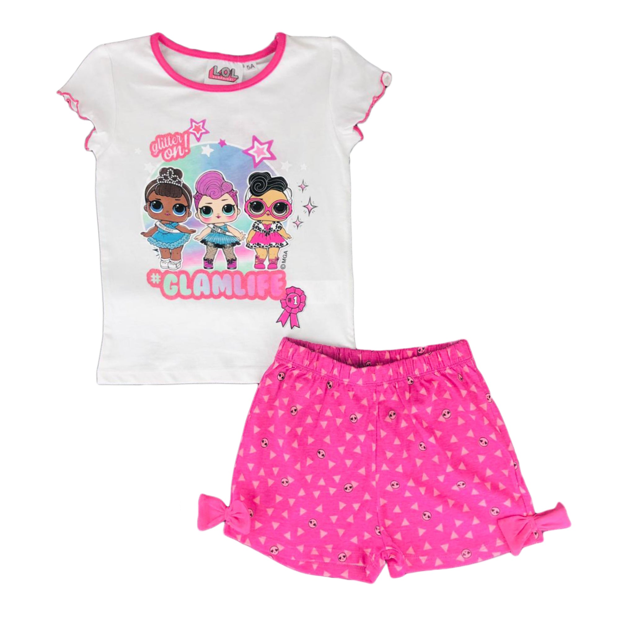 Pigiama bambina LOL Surprise t-shirt e pantaloncino in cotone stampato 2821