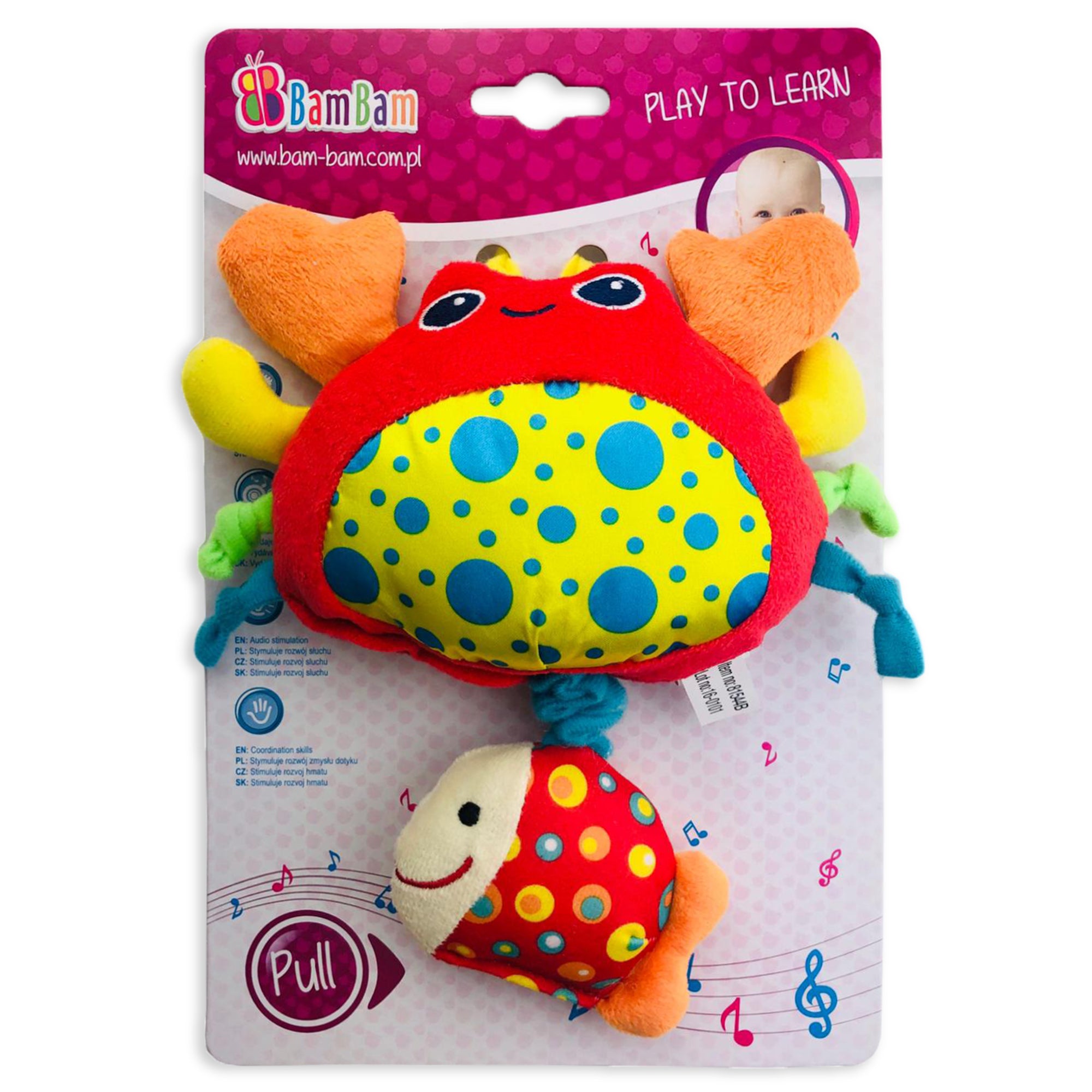 Giocattolo creativo per bambini neonato BamBam Granchio musicale di peluche 2844