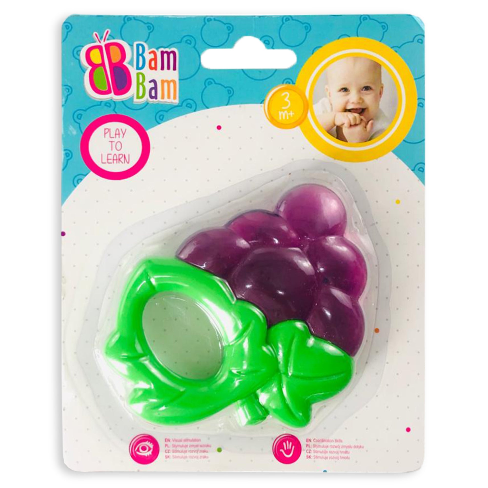 Gioco per neonato BamBam massaggiagengive dentaruolo forma di grappolo