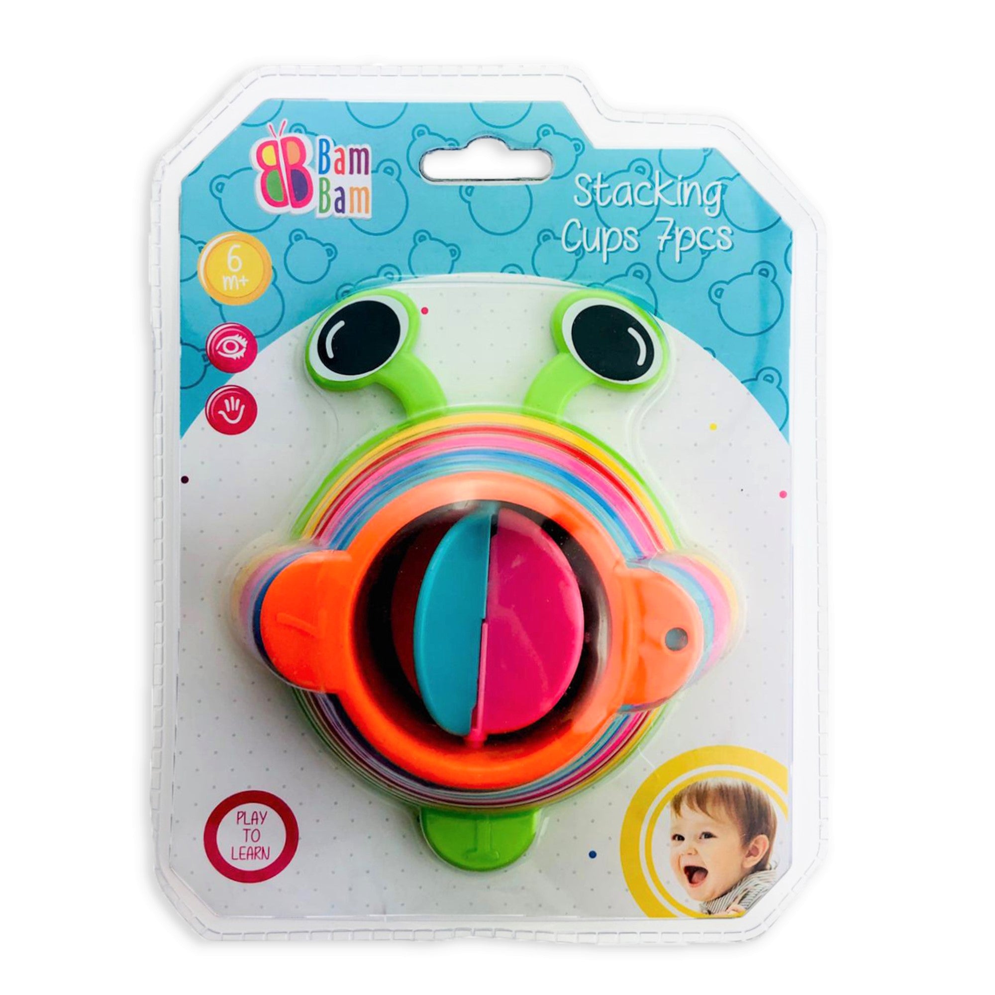 Giocattolo creativo per bambini neonato BamBam 7 tazzine rana impilabili 2882