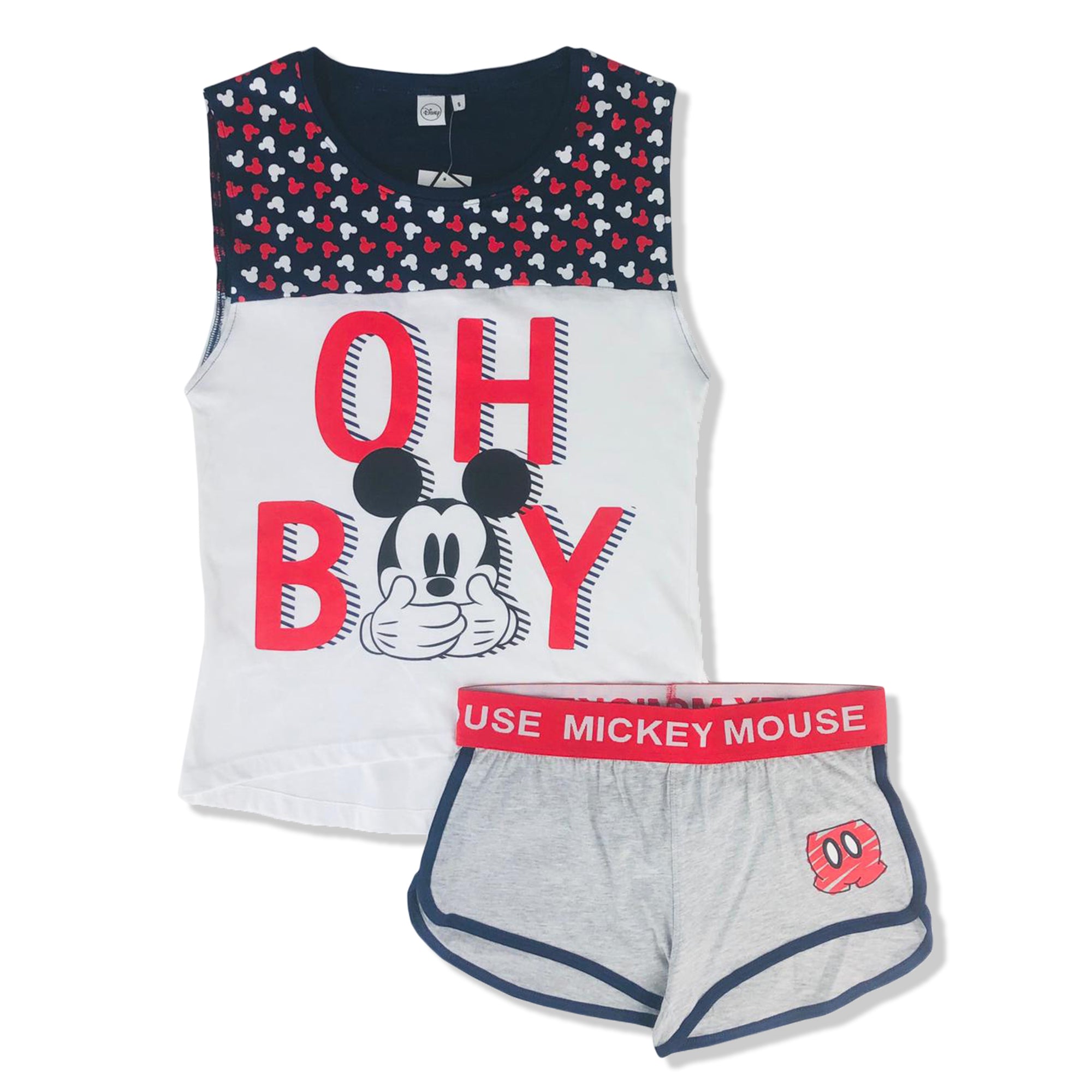 Pigiama corto donna Disney Mickey Mouse canotta e pantaloncino in cotone 2901