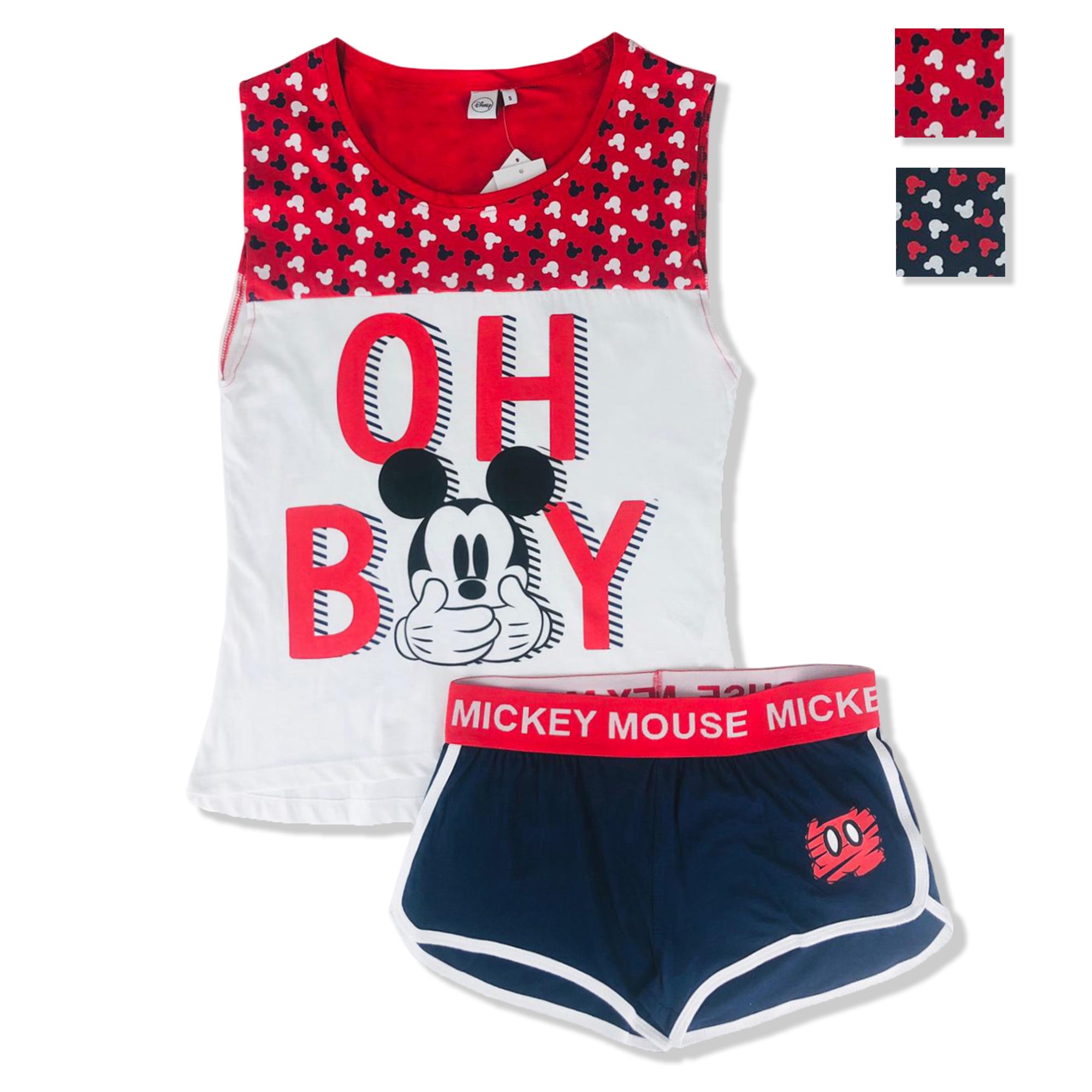 Pigiama corto donna Disney Mickey Mouse canotta e pantaloncino in cotone 2901