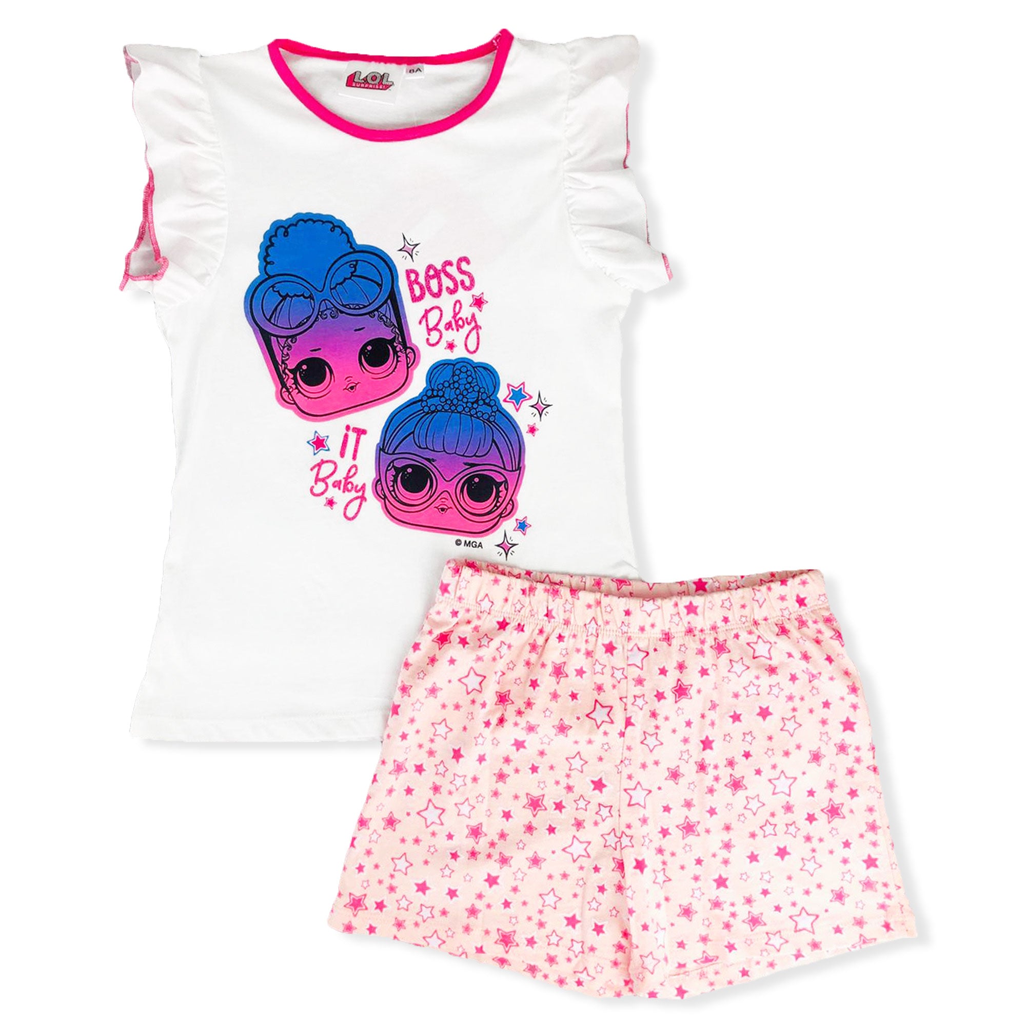 Pigiama bambina LOL Surprise t-shirt e pantaloncino in cotone stampato 2902