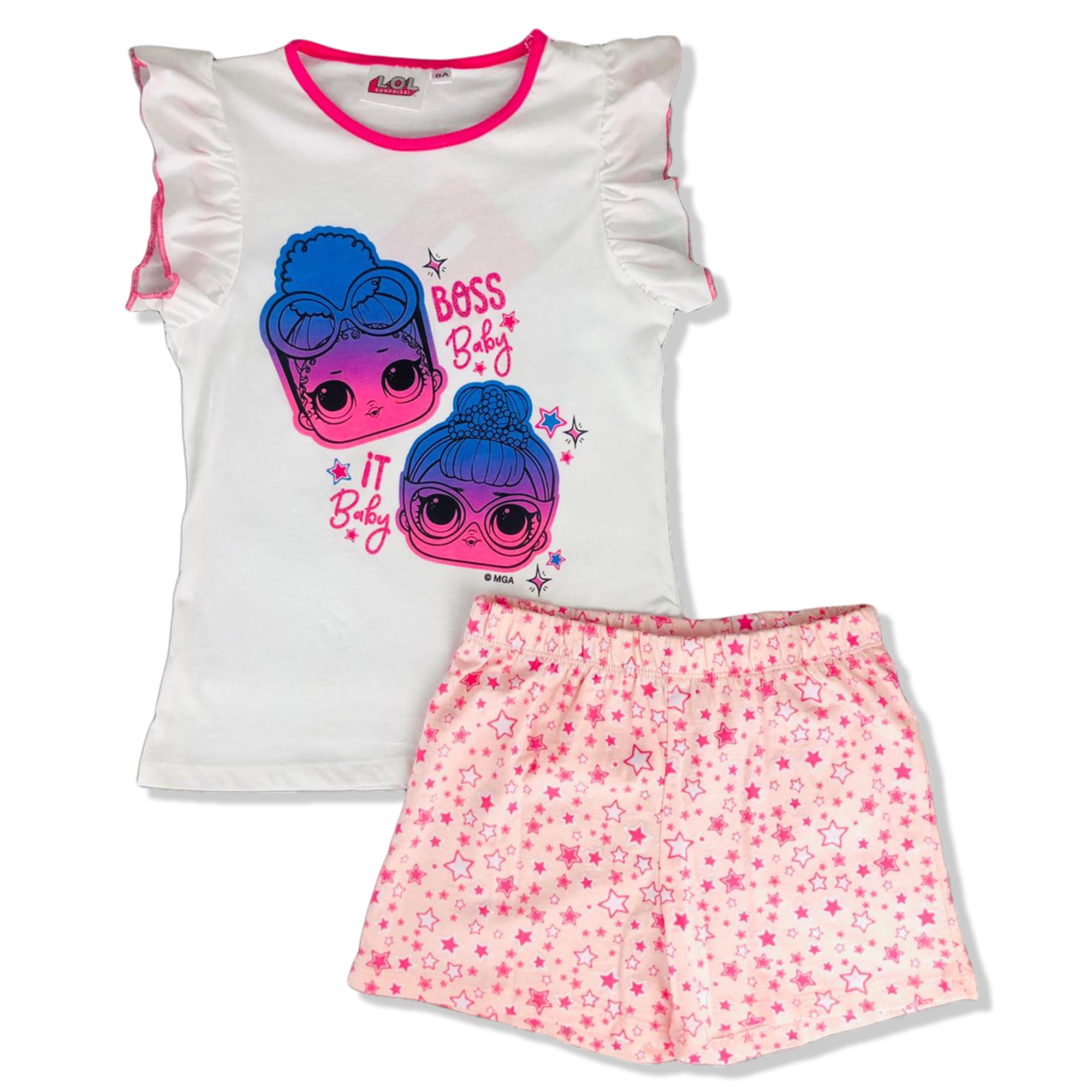 Pigiama bambina LOL Surprise t-shirt e pantaloncino in cotone stampato 2902