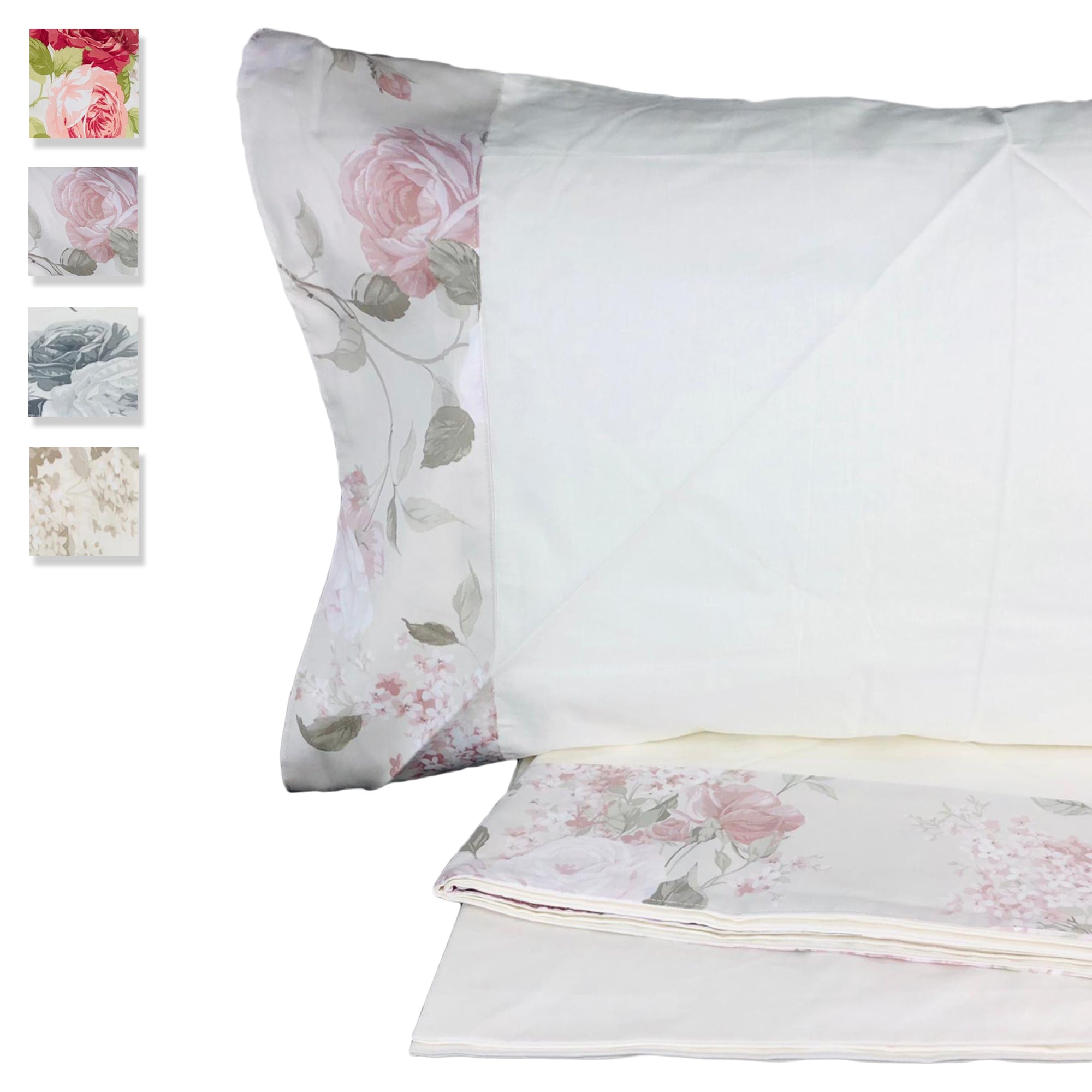 Completo lenzuola cotone per letto matrimoniale IRGE 250x290 cm Sophie