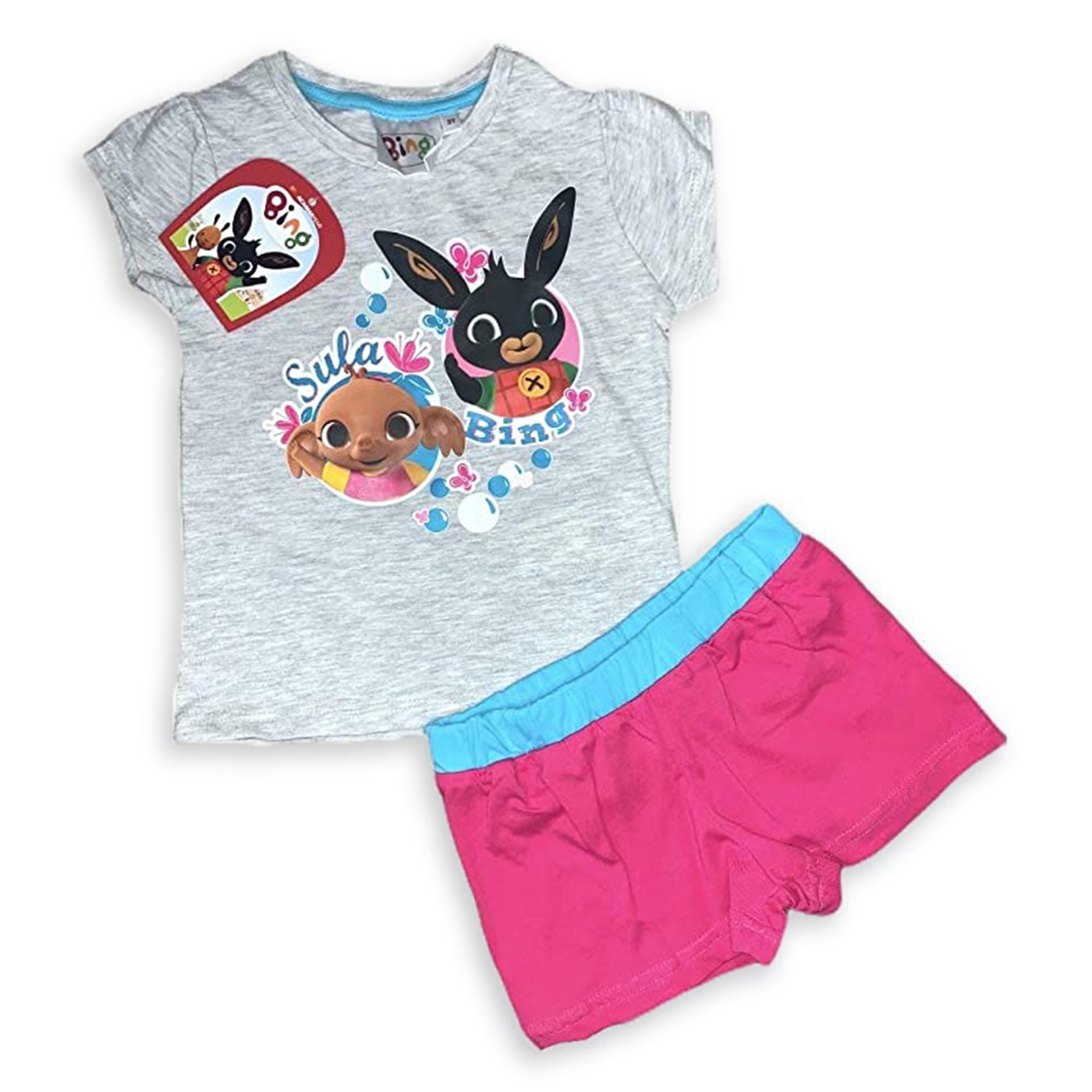 Pigiama corto bambina Bing completo t-shirt e pantaloncino in cotone 3109
