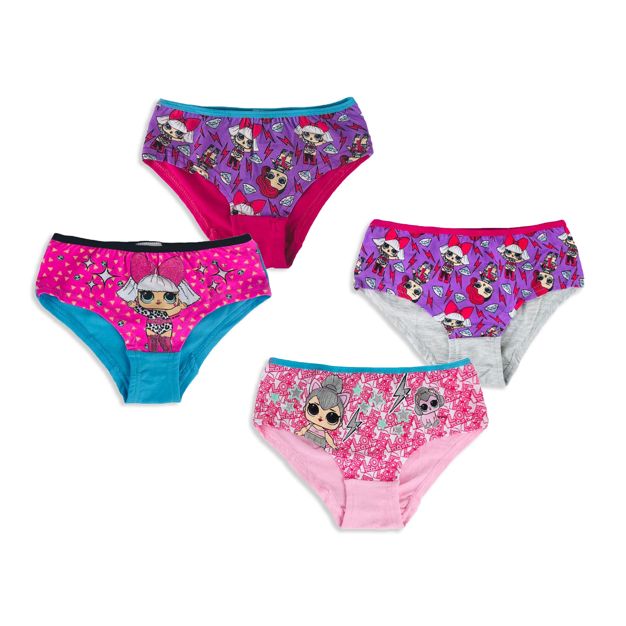 Slip 2 pezzi ufficiale LOL Surprise per bambina shorties mutandine intimo 3150