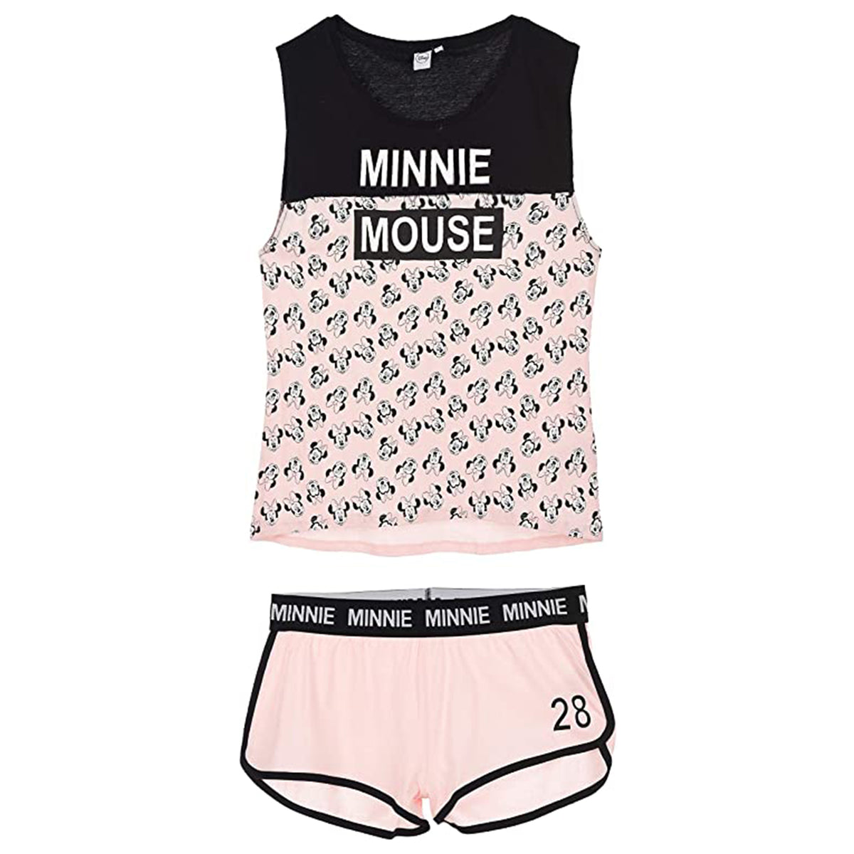 Pigiama corto donna Disney Minnie Mouse canotta e pantaloncino in cotone 3228