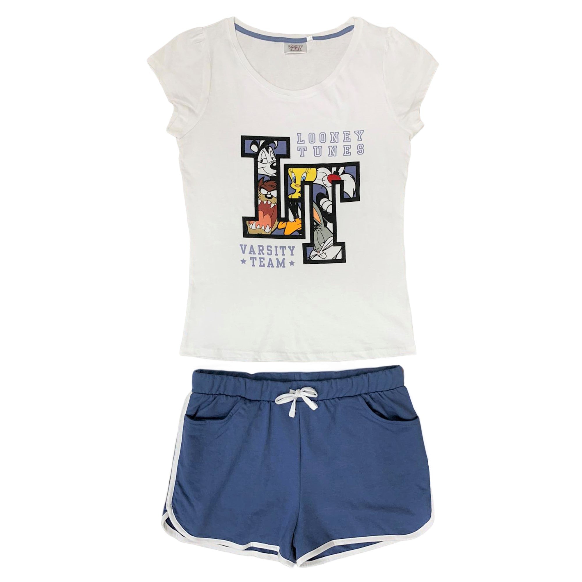 Pigiama corto donna Looney Tunes t-shirt e pantaloncino in cotone 3235