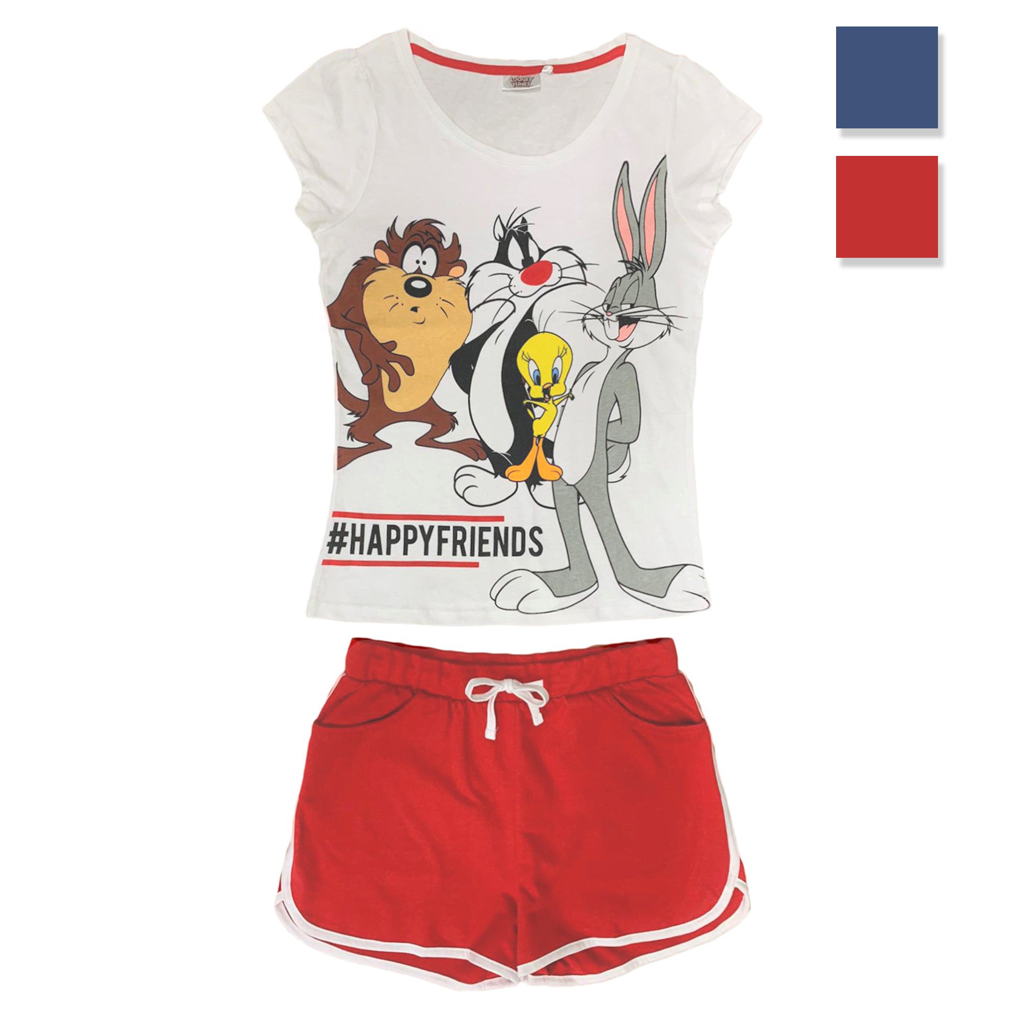 Pigiama corto donna Looney Tunes t-shirt e pantaloncino in cotone 3235