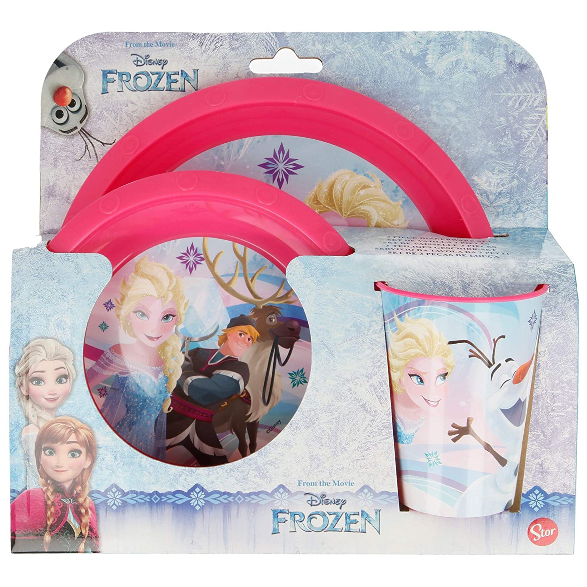 Set colazione 3 pezzi Frozen piatto bicchiere e scodella asilo scuola 3258