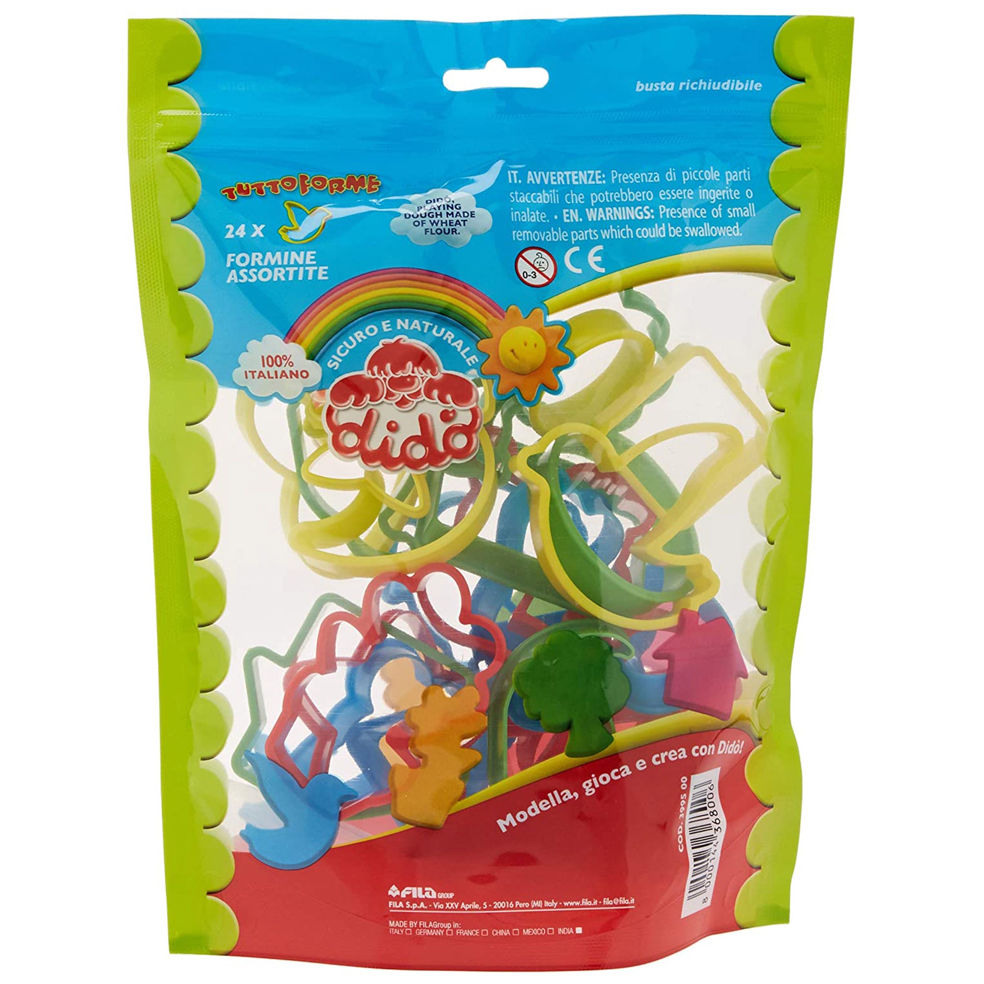 Formine colorate 24 pezzi assortite per plastilina Didò FILA gioco bambini 3270