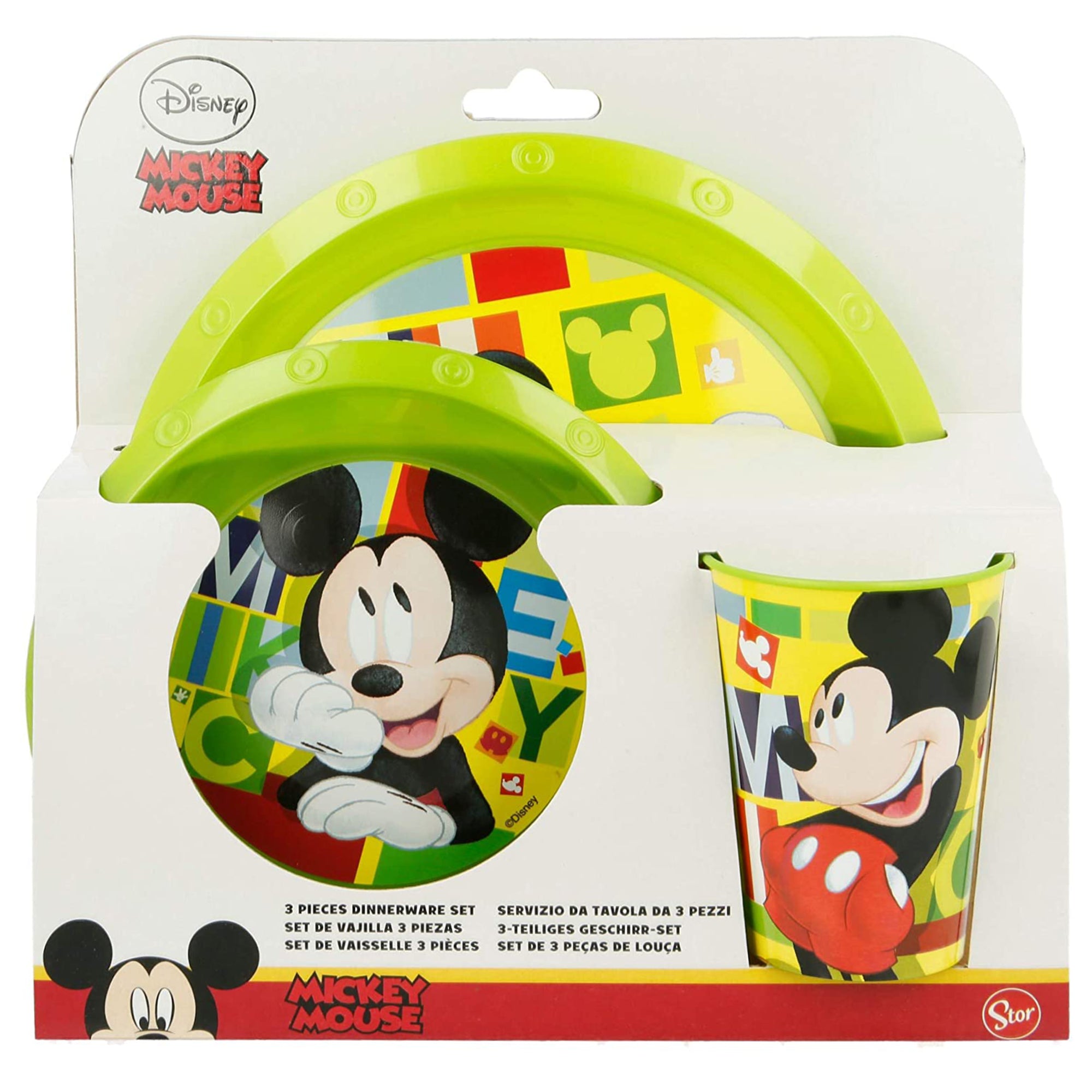 Set colazione 3 pezzi Disney Mickey Mouse piatto bicchiere e scodella asilo 3276
