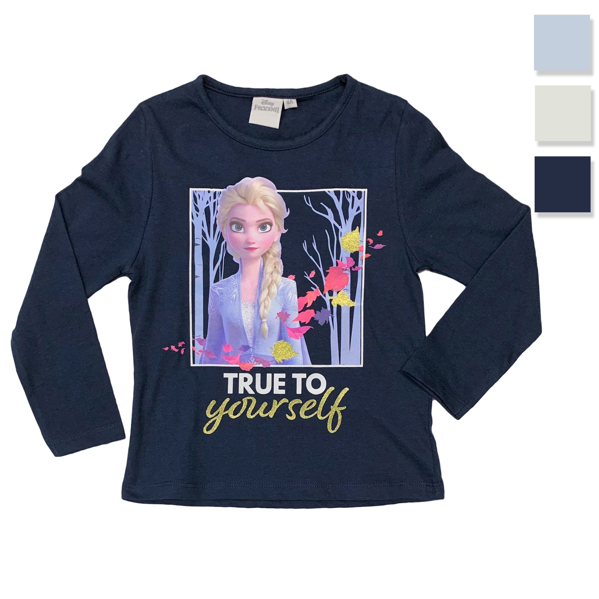 Maglietta maniche lunghe bambina ufficiale Disney Frozen Elsa originale 3326