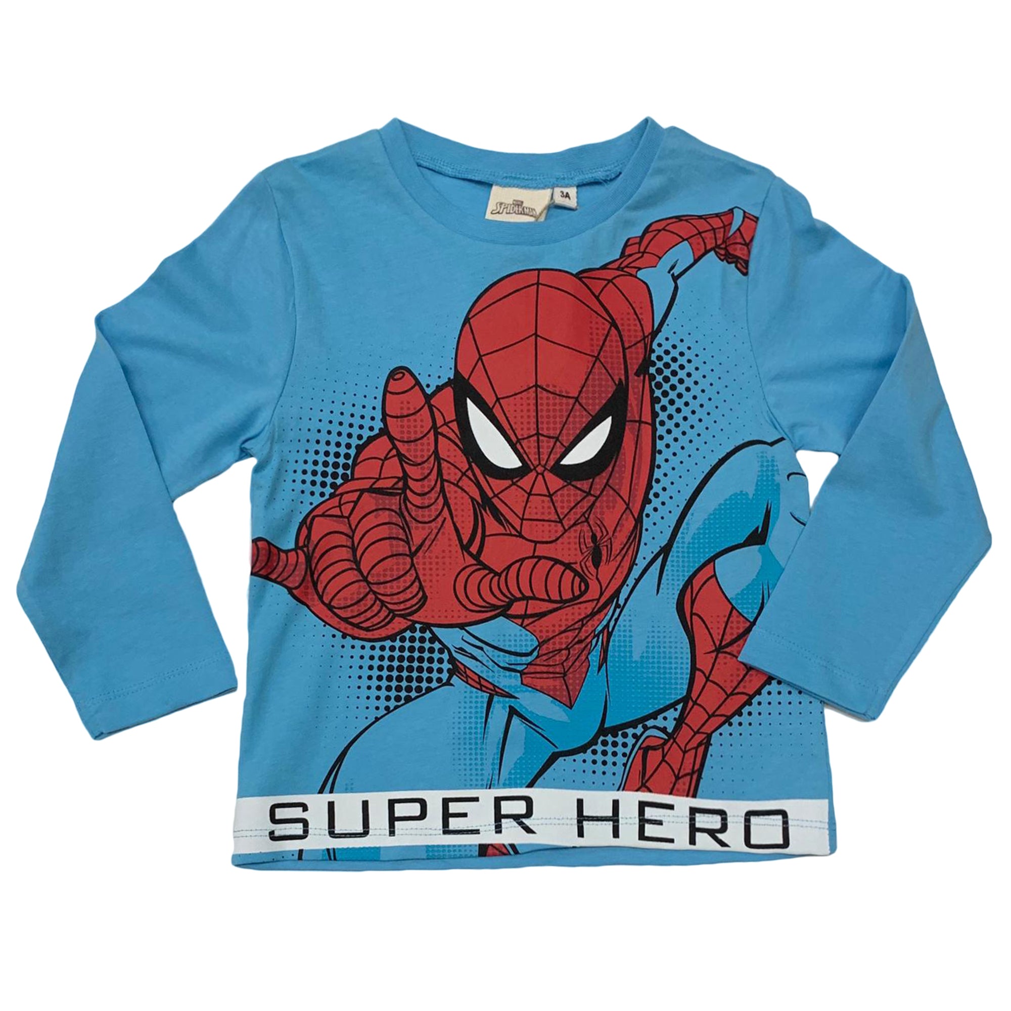 Maglietta maniche lunghe bambino ufficiale Marvel Spiderman originale 3329