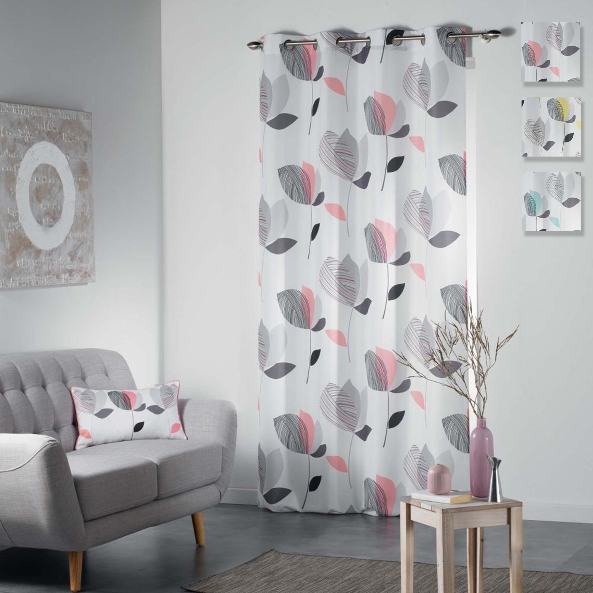 Tenda arredo 1 pannello con borchie Douceur d'Intérieur 140x260 cm 3342