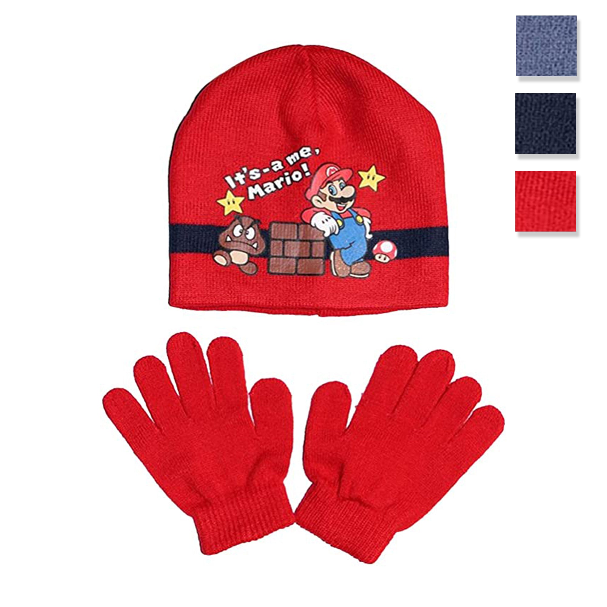 Super Mario Bros Kinder-Wintermütze und Handschuhe-Set