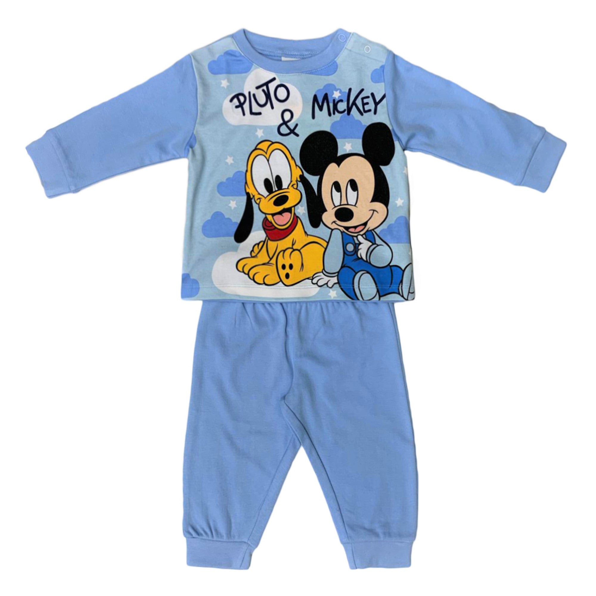Pigiama ufficiale Disney Mickey Mouse cotone maniche lunghe neonato bambino 3436