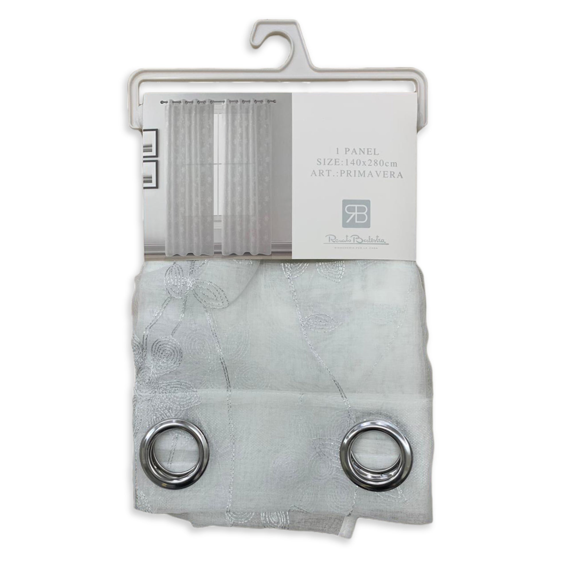 Tenda arredo 1 pannello con borchie fiori lurex Renato Balestra 140x280 cm 3541