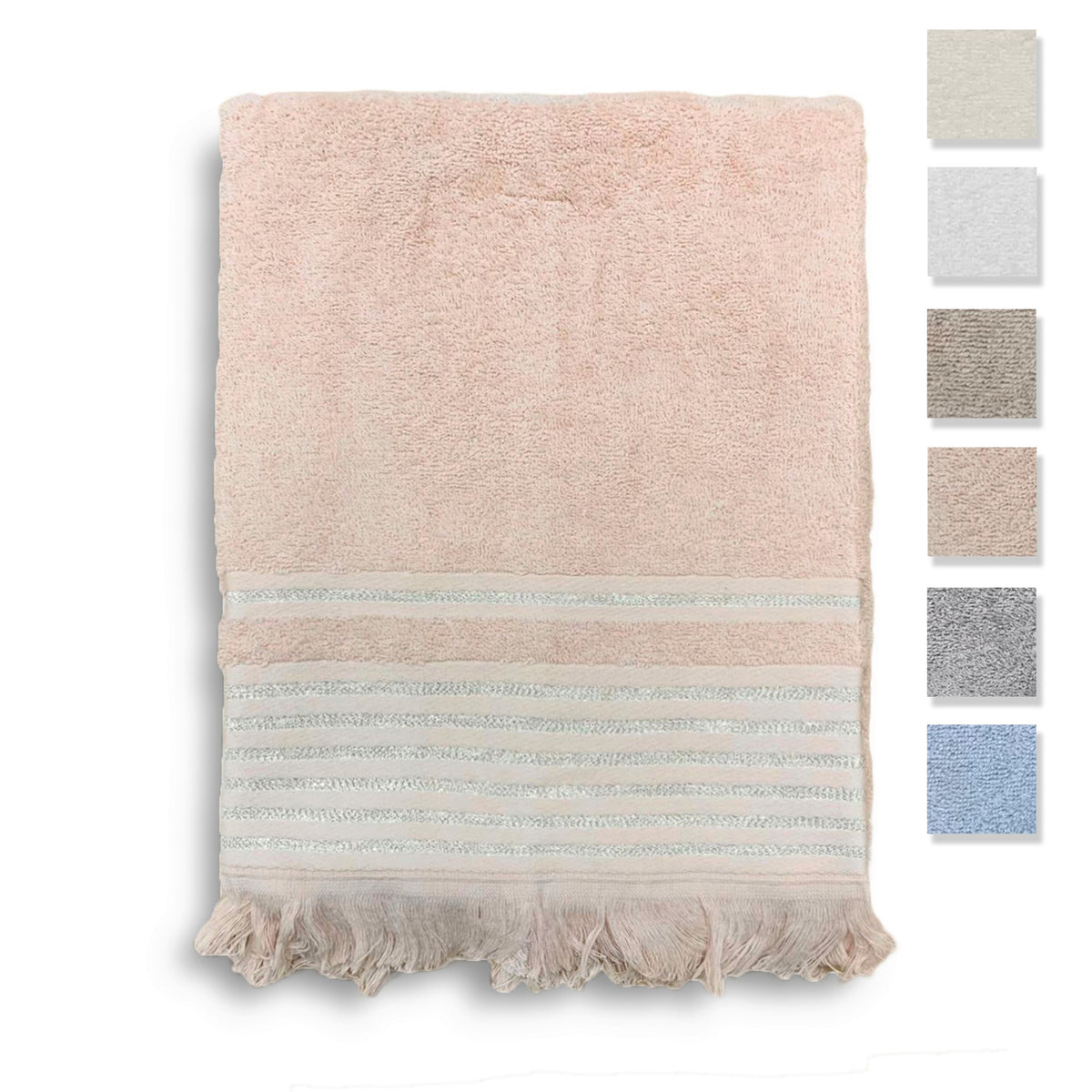 Set asciugamani bagno 1+1 in cotone viso e ospite Maestri Cotonieri Lurex 3646