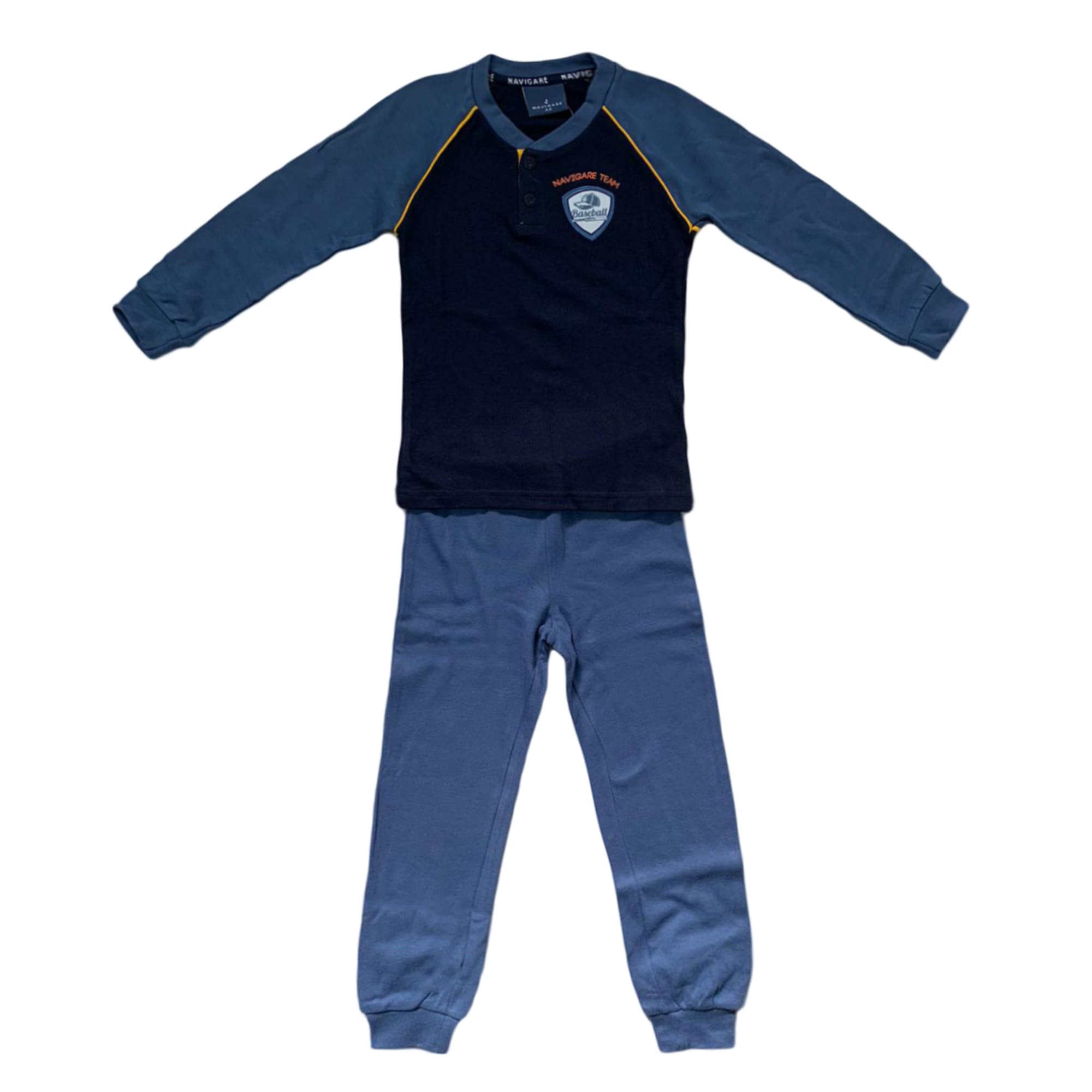 Pigiama serafino invernale maniche lunghe cotone Navigare lungo bambino 3696