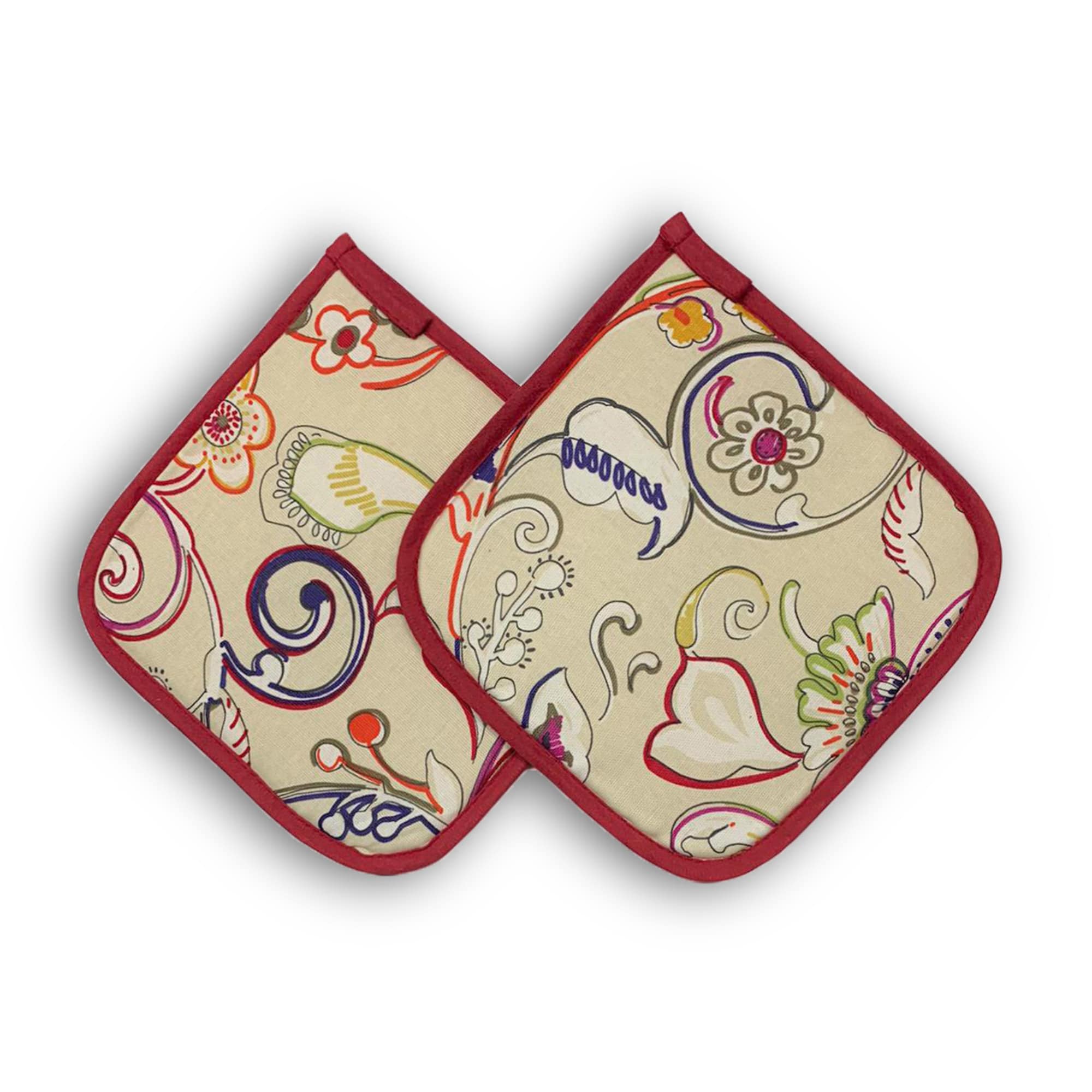 Presine da cucina in cotone Vingi set 2 pezzi stampate made in Italy 3730