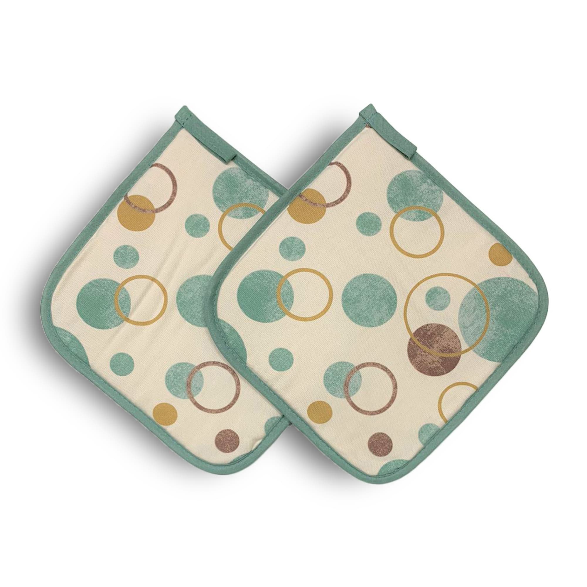 Presine da cucina in cotone Vingi set 2 pezzi stampate made in Italy 3732