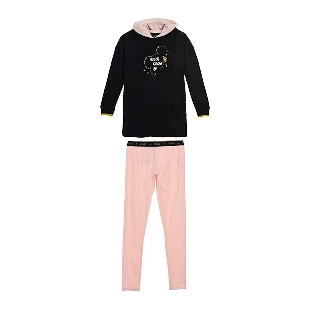 Pigiama invernale lungo donna Disney Trilli Tinker Bell felpa con cappuccio 3772