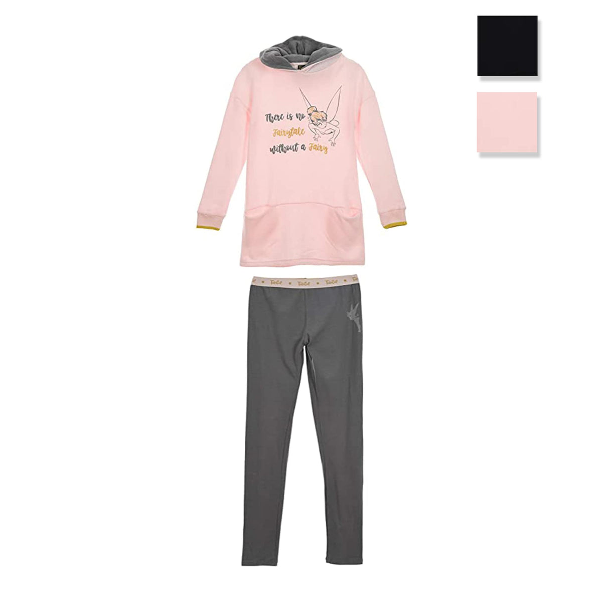 Pigiama invernale lungo donna Disney Trilli Tinker Bell felpa con cappuccio 3772