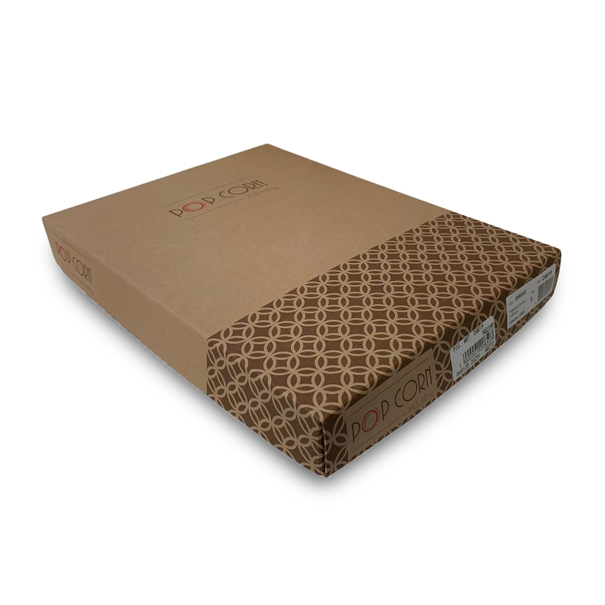 Pigiama invernale lungo donna Interlock aperto caldo cotone Pop Corn 3796