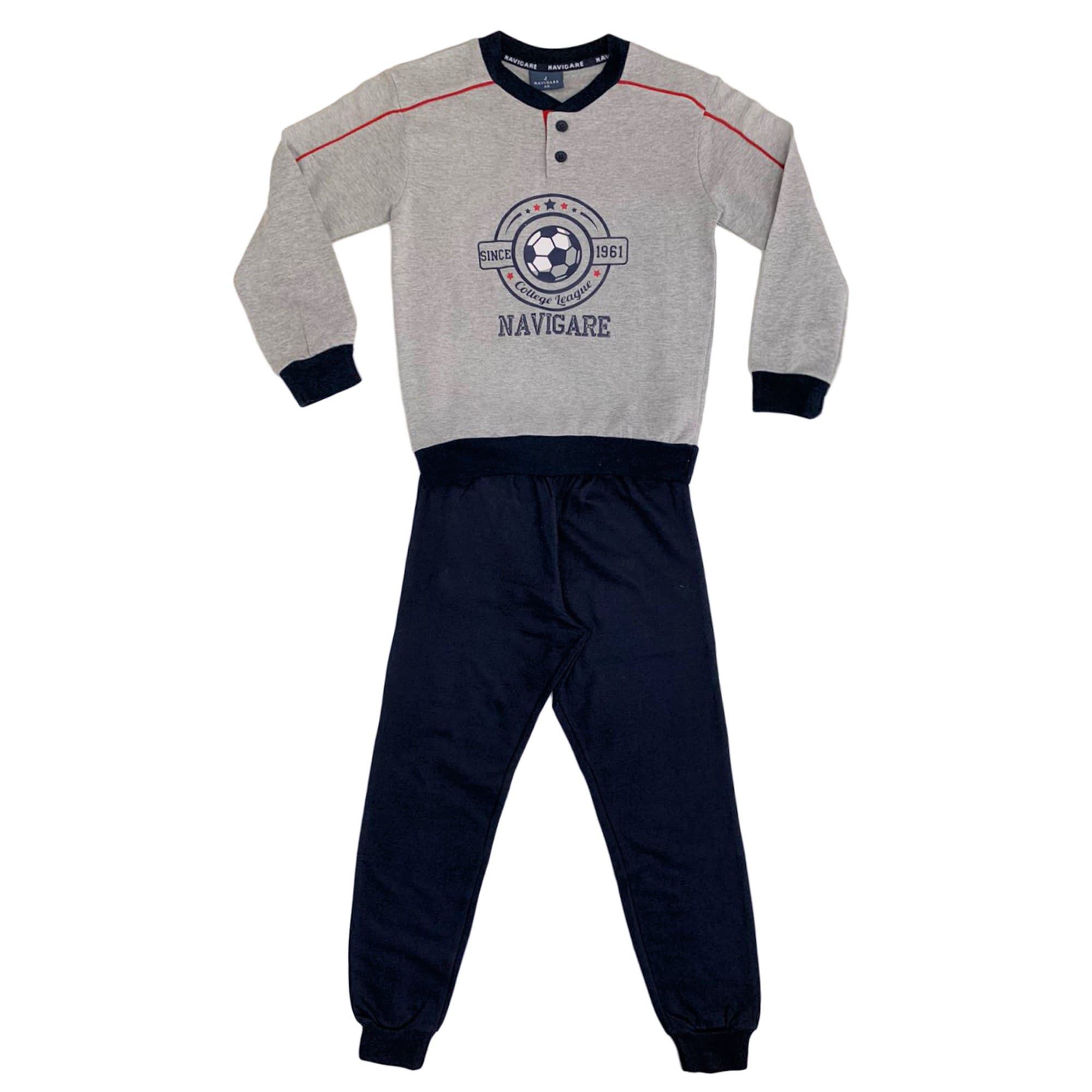 Pigiama serafino invernale maniche lunghe cotone Navigare lungo bambino 3802