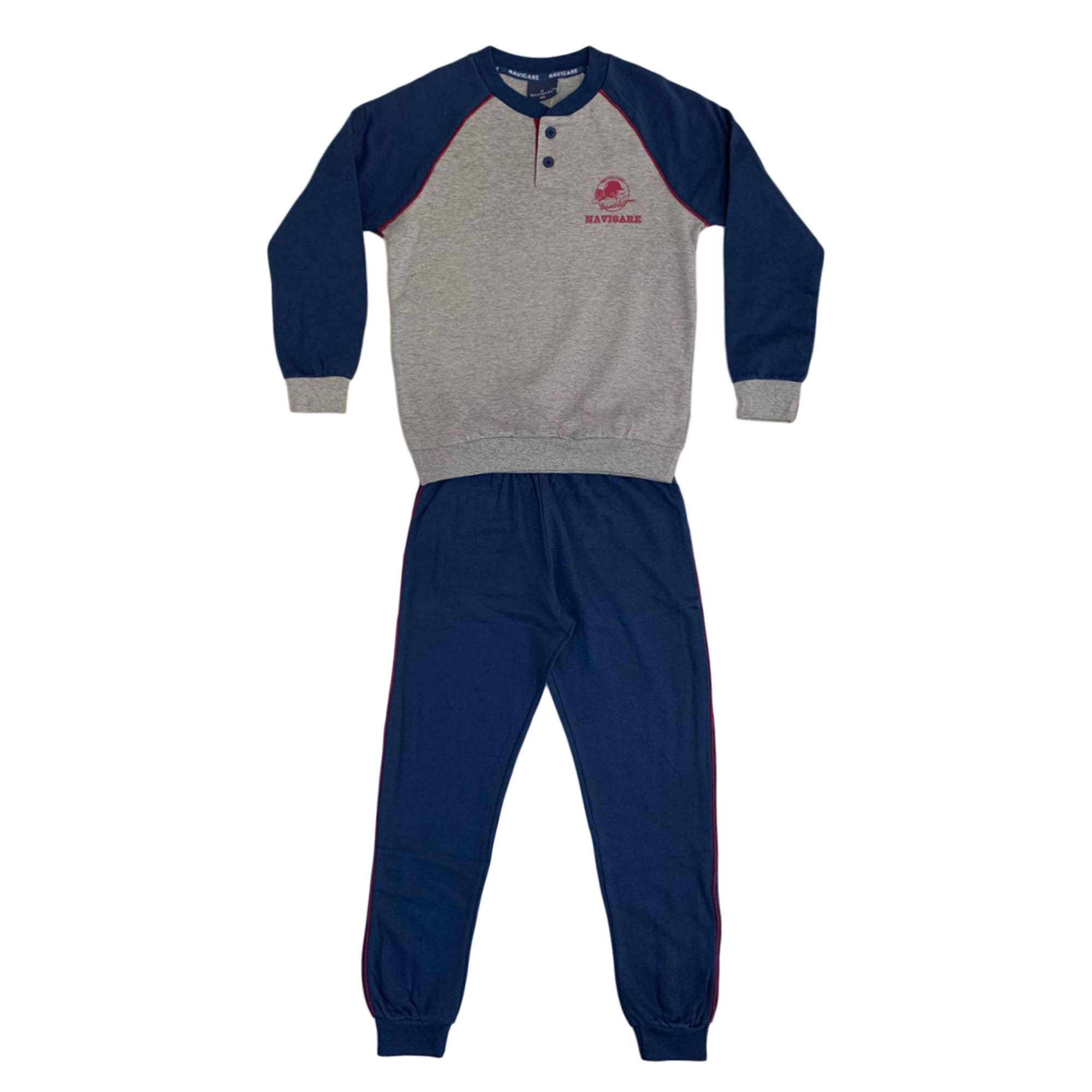 Pigiama serafino invernale maniche lunghe cotone Navigare lungo bambino 3803