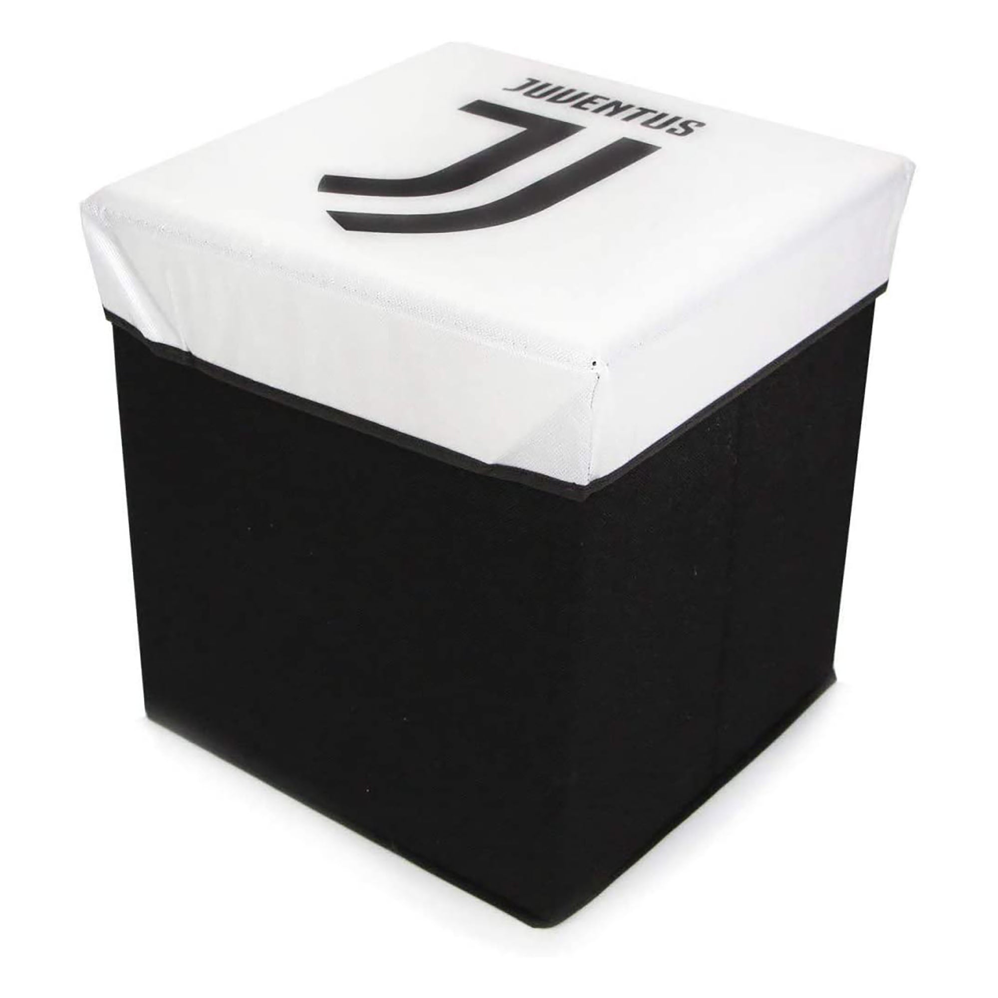 Pouf Contenitore Juventus Panca Baule Poggiapiedi 31x31x33cm Juve Calcio 3885