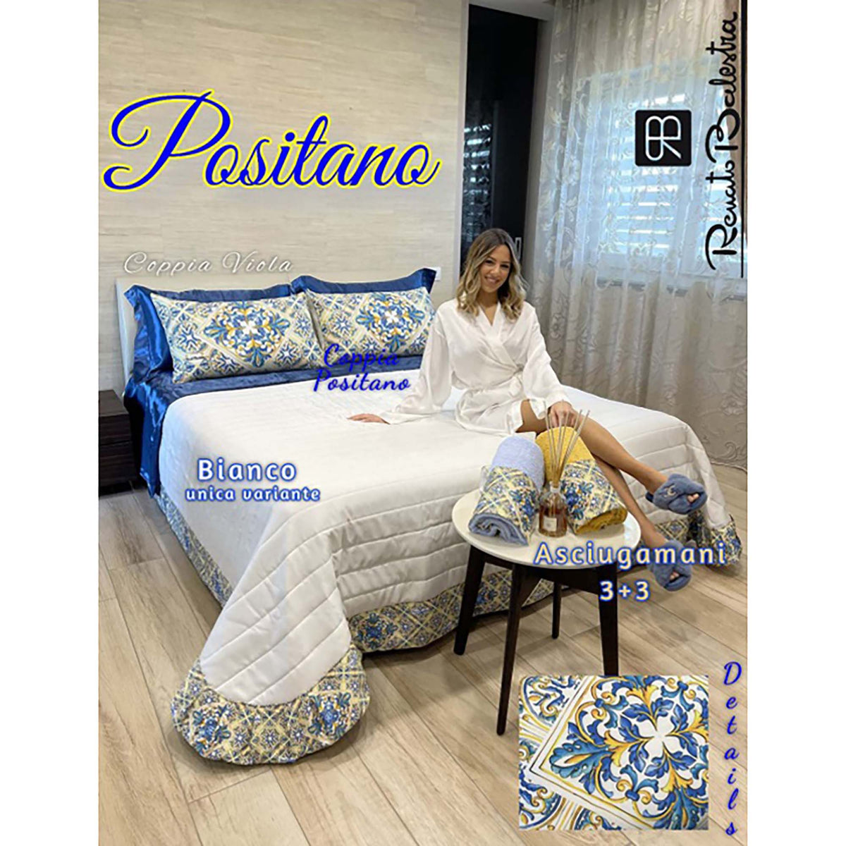 Trapuntino primaverile letto matrimoniale Renato Balestra balza Positano 3966