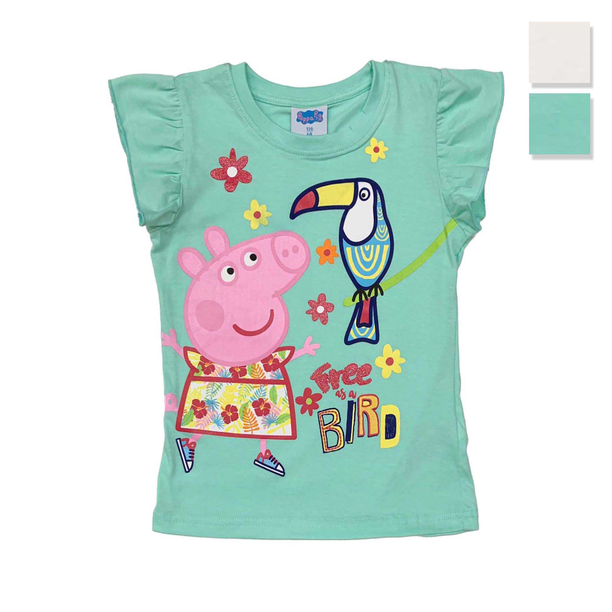 T-shirt Peppa Pig maglietta maniche corte maglia bimba in cotone bambina 3980