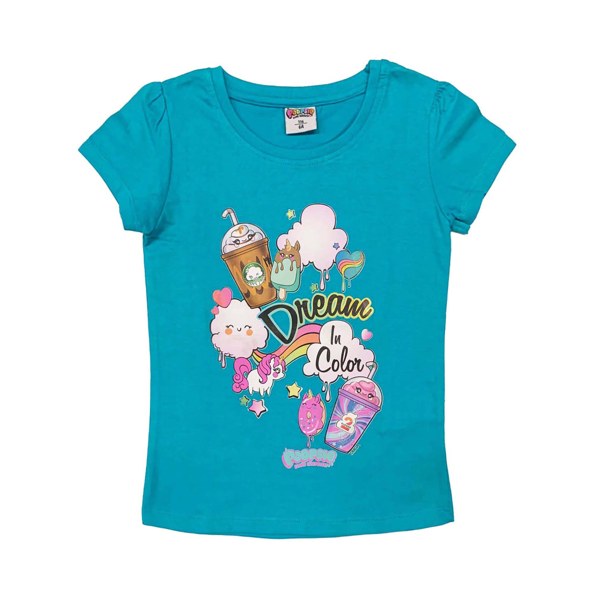 T-shirt bianca a maniche corte con balze da Bambina T-shirt bianca a maniche corte con balze da Bambina