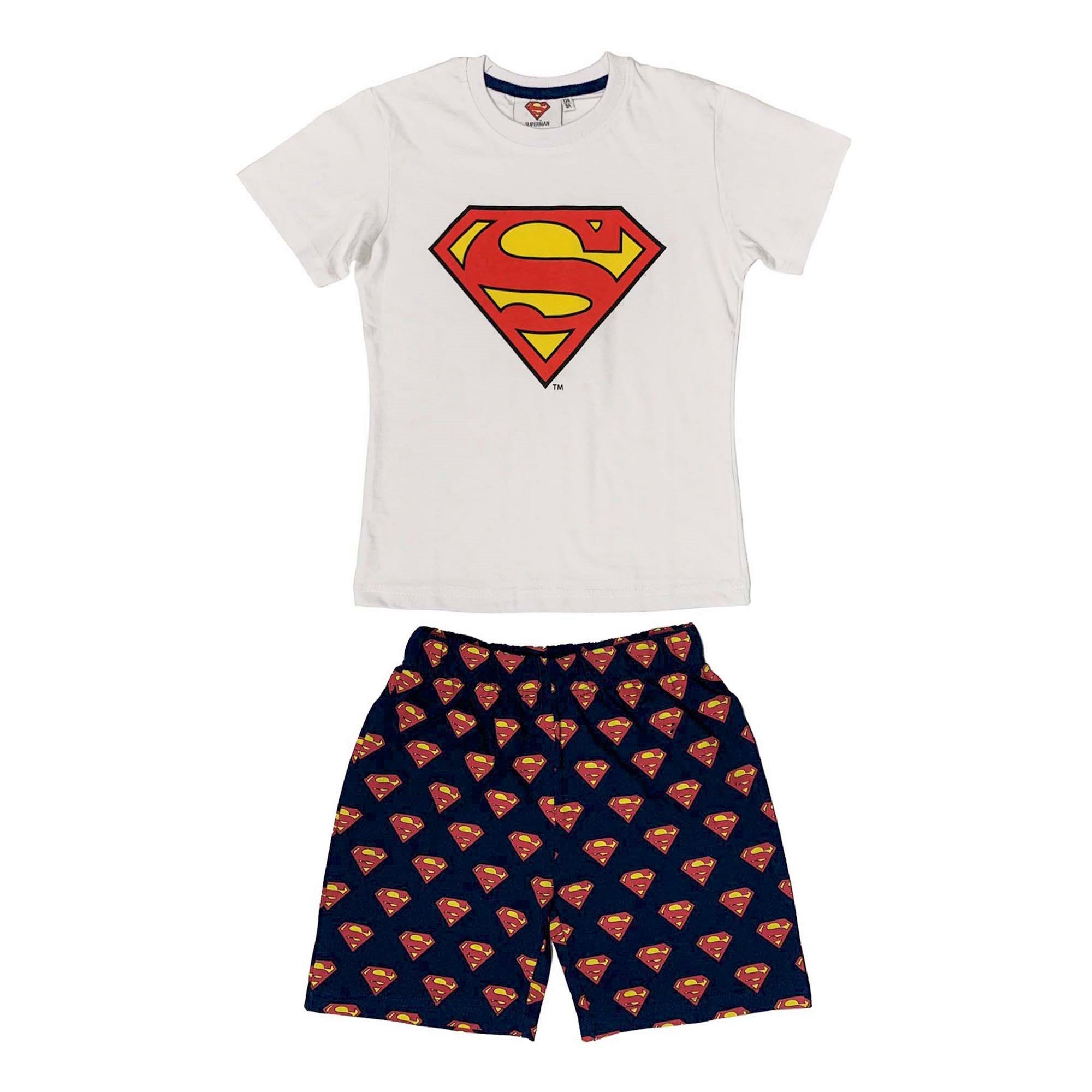 Pigiama corto bambino DC Comics Superman t-shirt e pantaloncino in cotone 3987