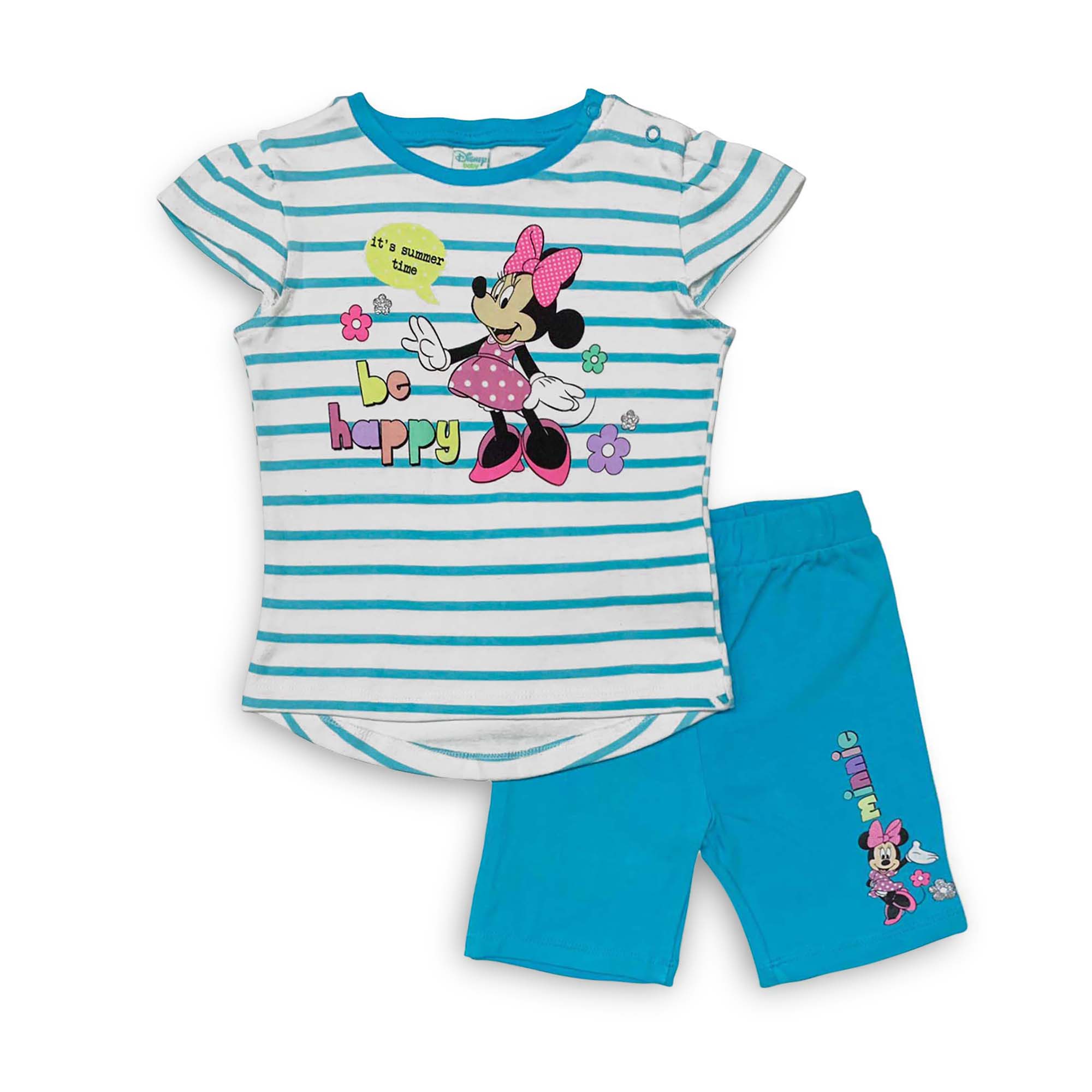 Pigiama neonato ufficiale Disney Minnie maniche corte in cotone bambina 4010