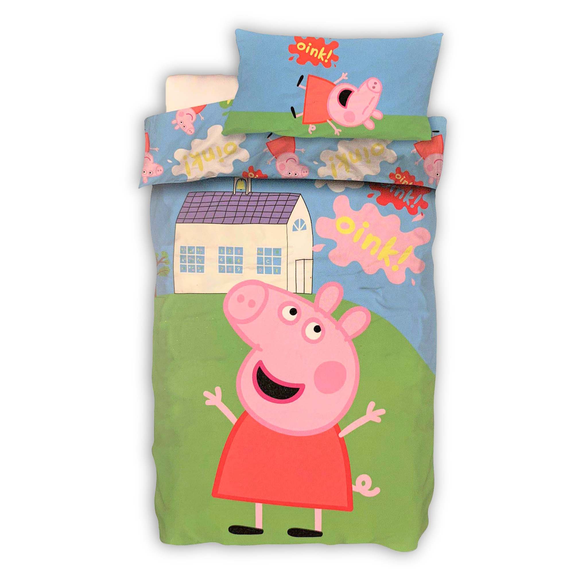 Set letto 2pz copripiumino Peppa Pig 150x220cm + federa 45x110cm 4031