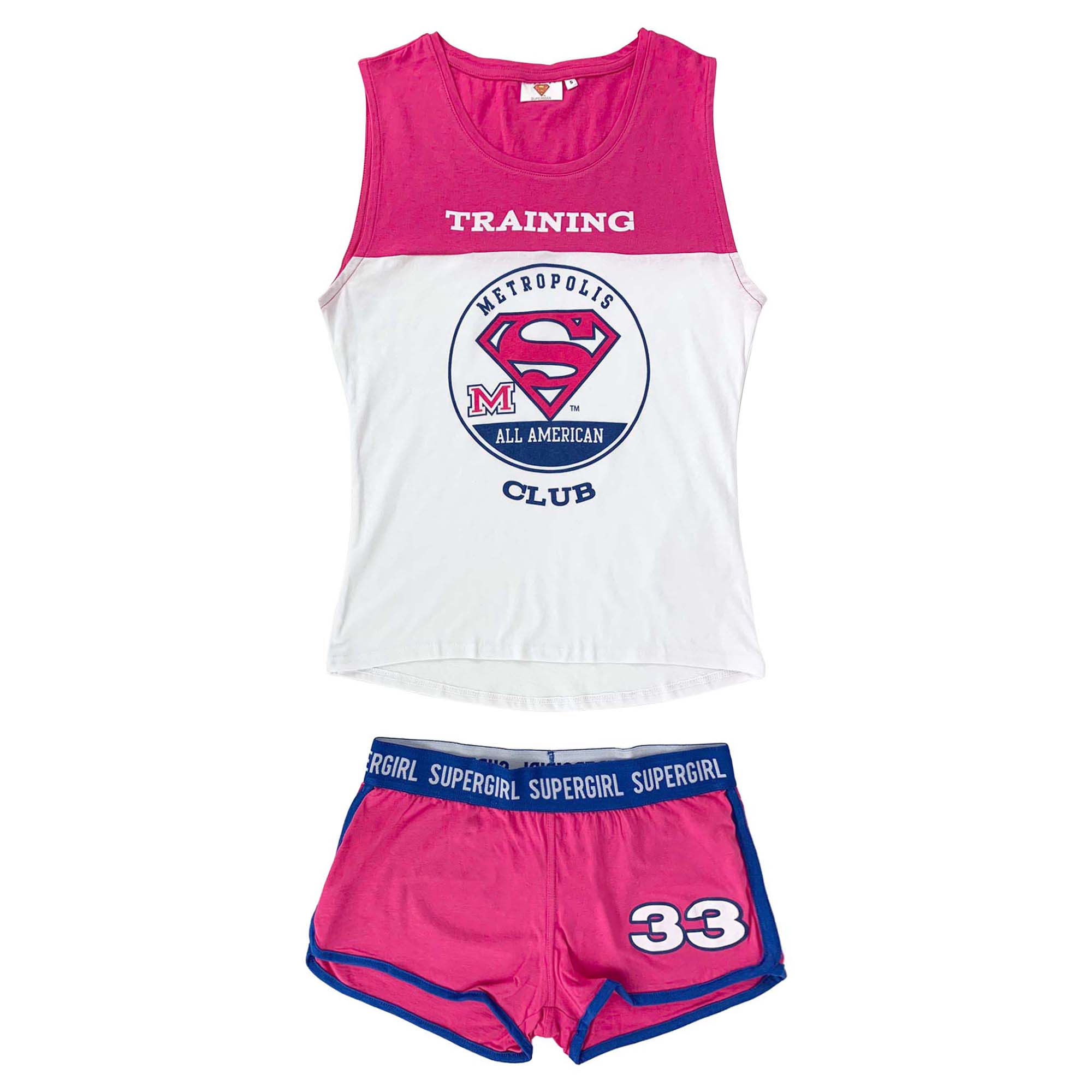Pigiama corto donna DC Comics Superman in cotone shorts e canotta 4058