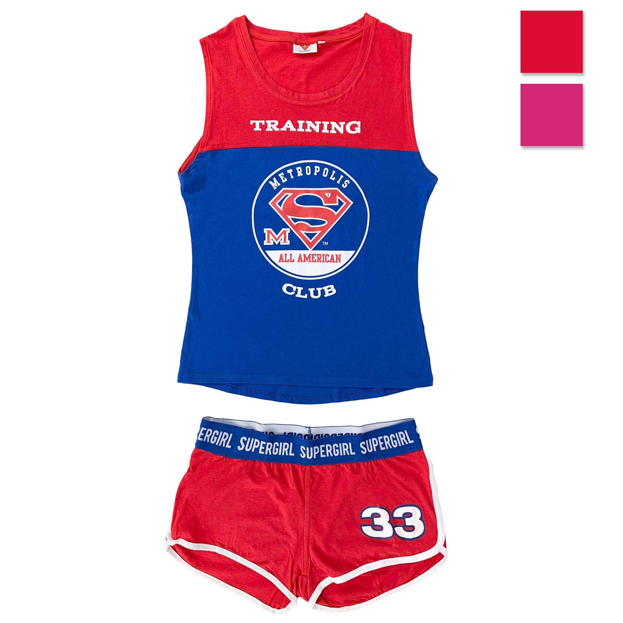 Pigiama corto donna DC Comics Superman in cotone shorts e canotta 4058