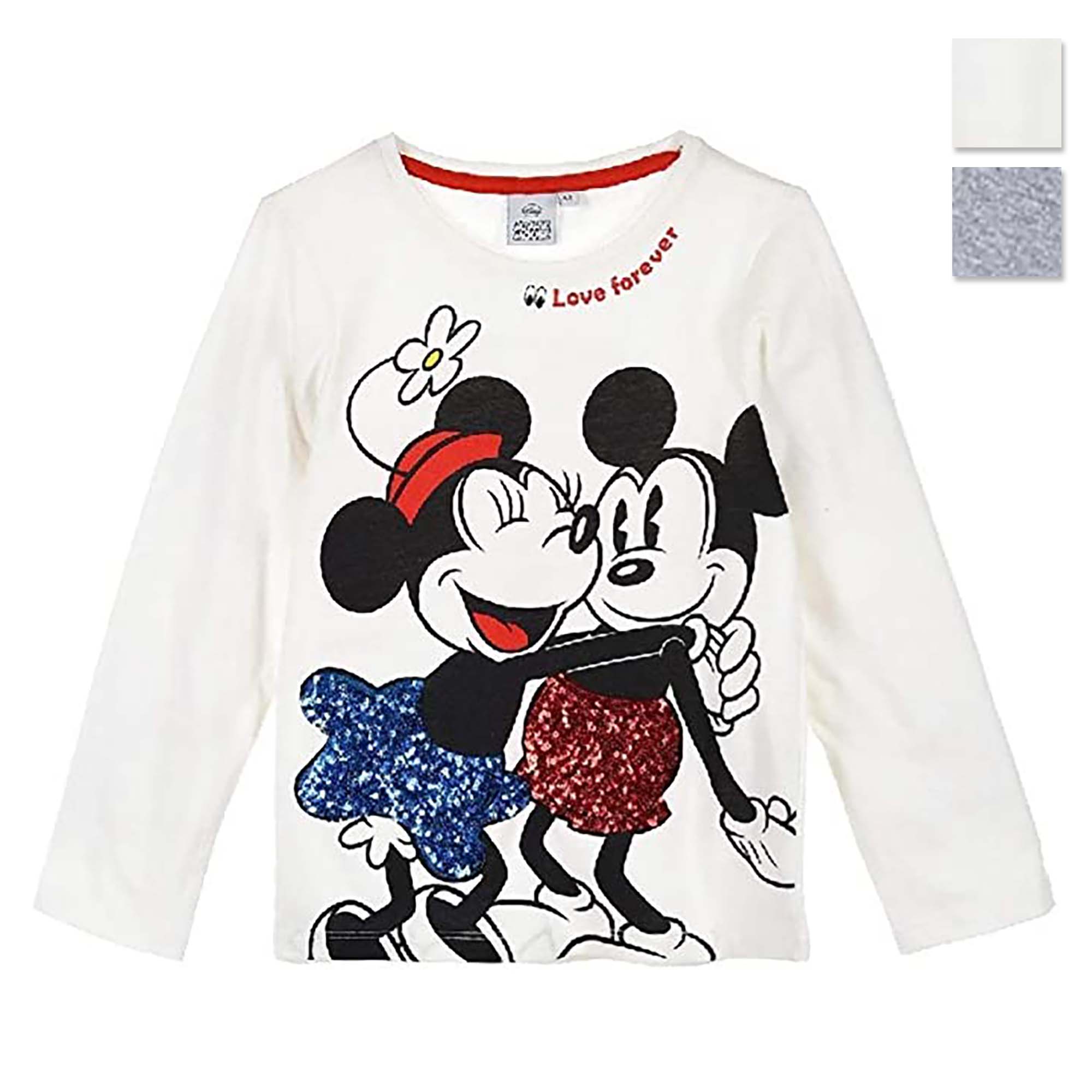 Maglietta maniche lunghe bambina ufficiale Disney Minnie Mouse originale 4074